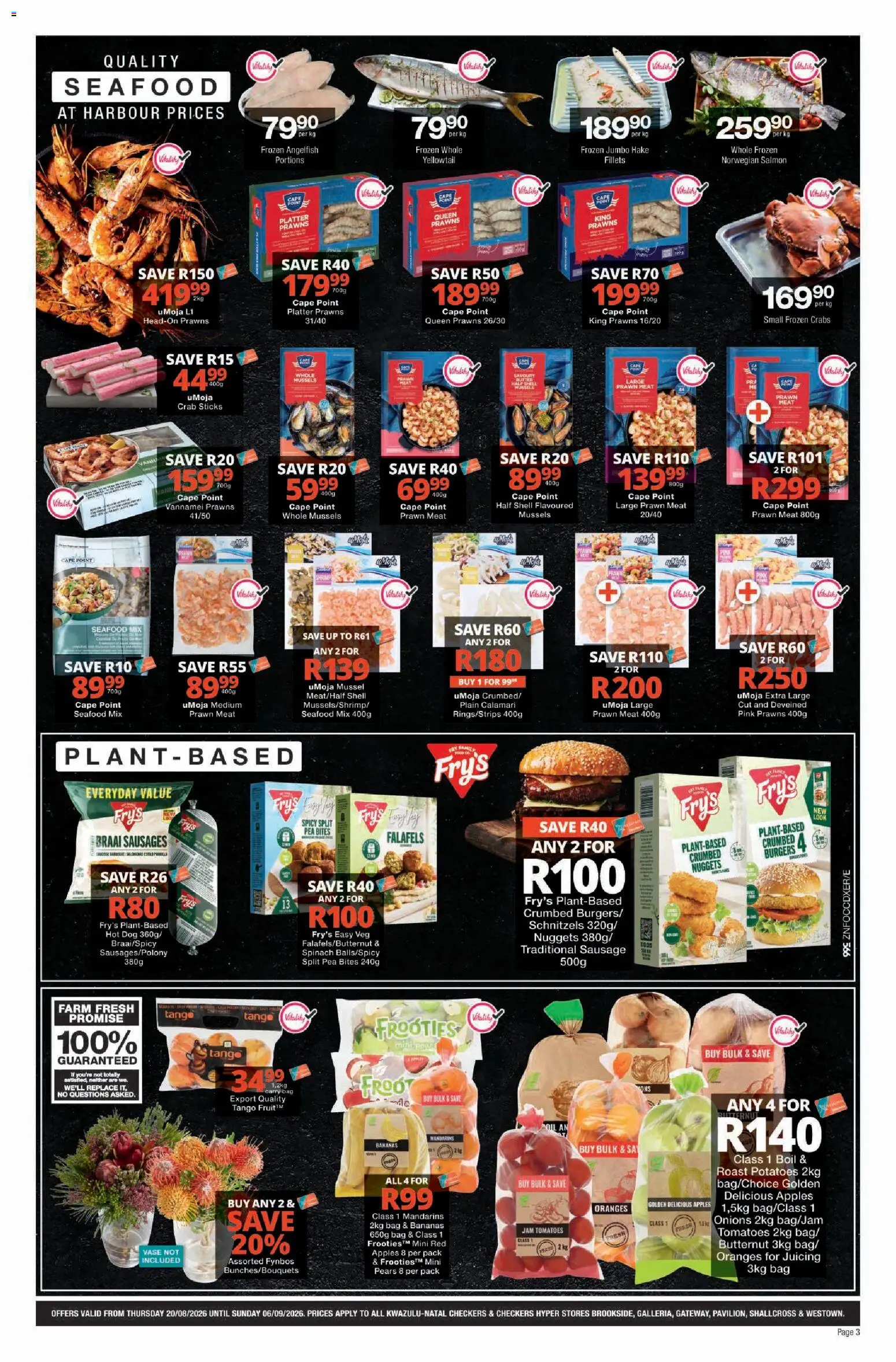 New Checkers catalogue – valid from 20/08/2026 | Page: 3 | Products: Pears, Jam, Oranges, Pea