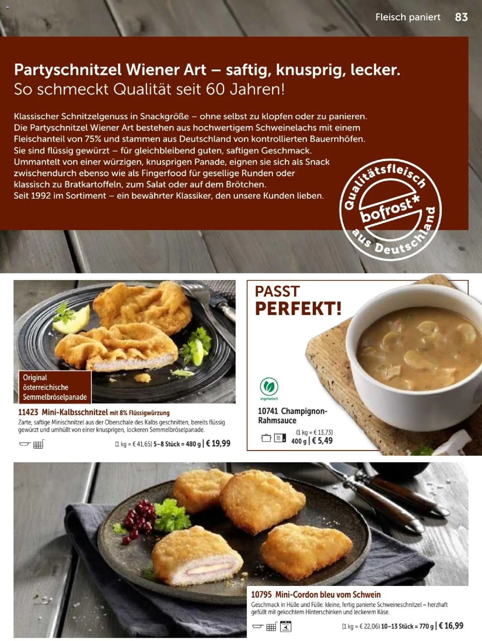 Bofrost Katalog – gültig ab 07.09.2026 | Seite: 83 | Produkte: Hülle, Fleisch, Salat