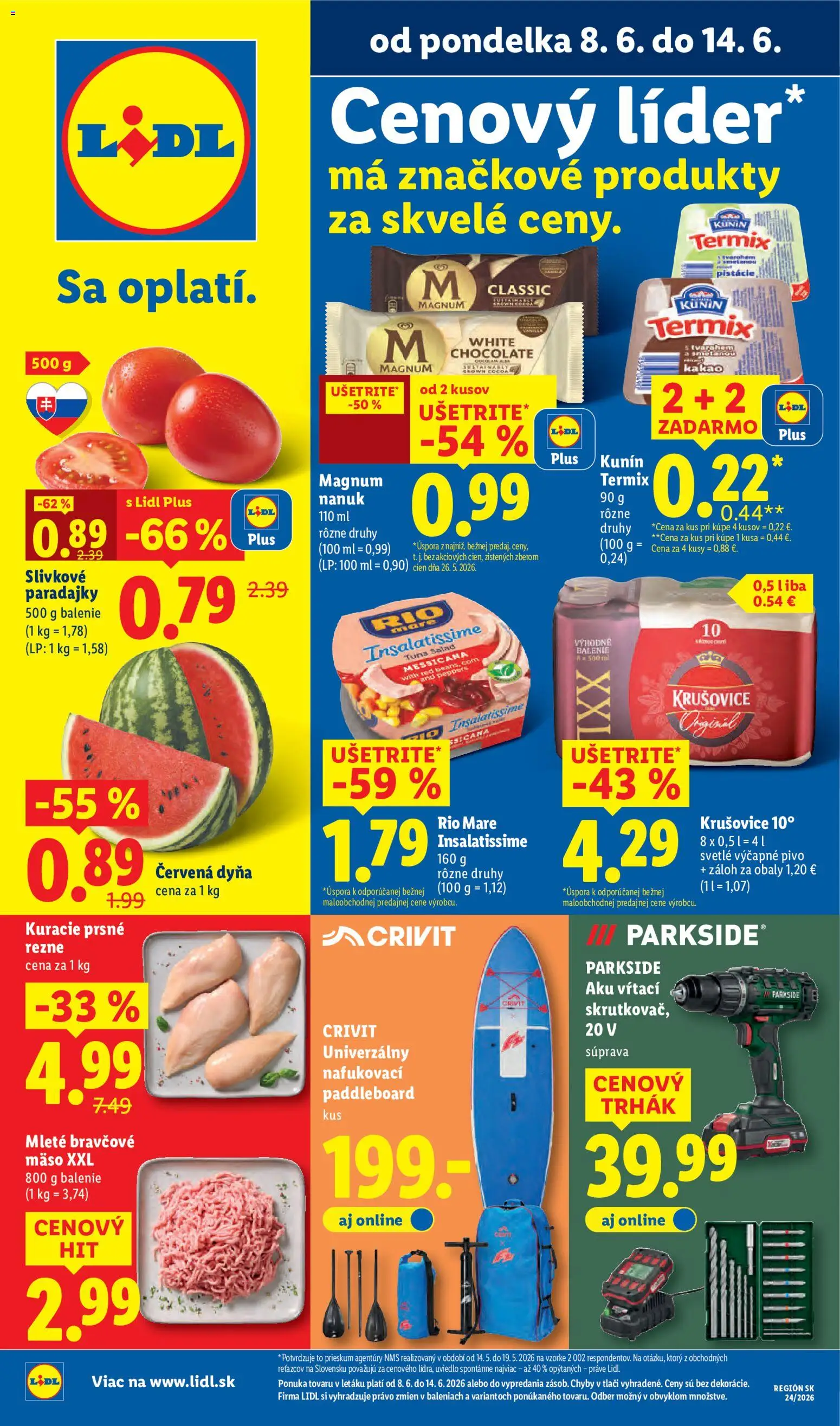 Nové Lidl akcie – leták je platný od 08.06.2026 | Strana: 1 | Produkty: Aku, Parkside, Parkside aku