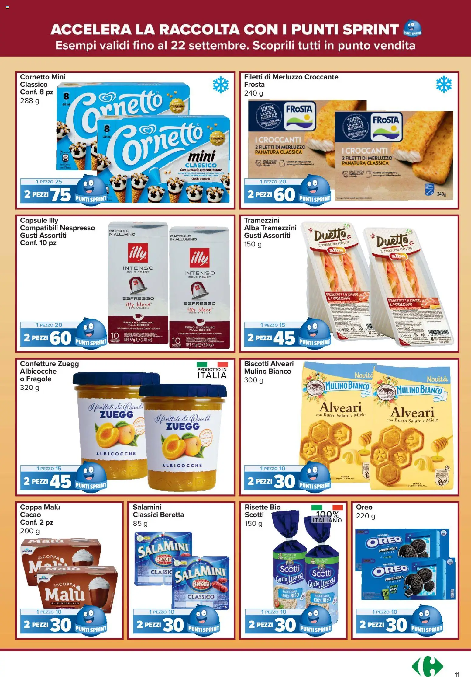 Volantino Carrefour del 10/09/2026 | Pagina: 11 | Prodotti: Cioccolato, Prosciutto, Burro, Tramezzino