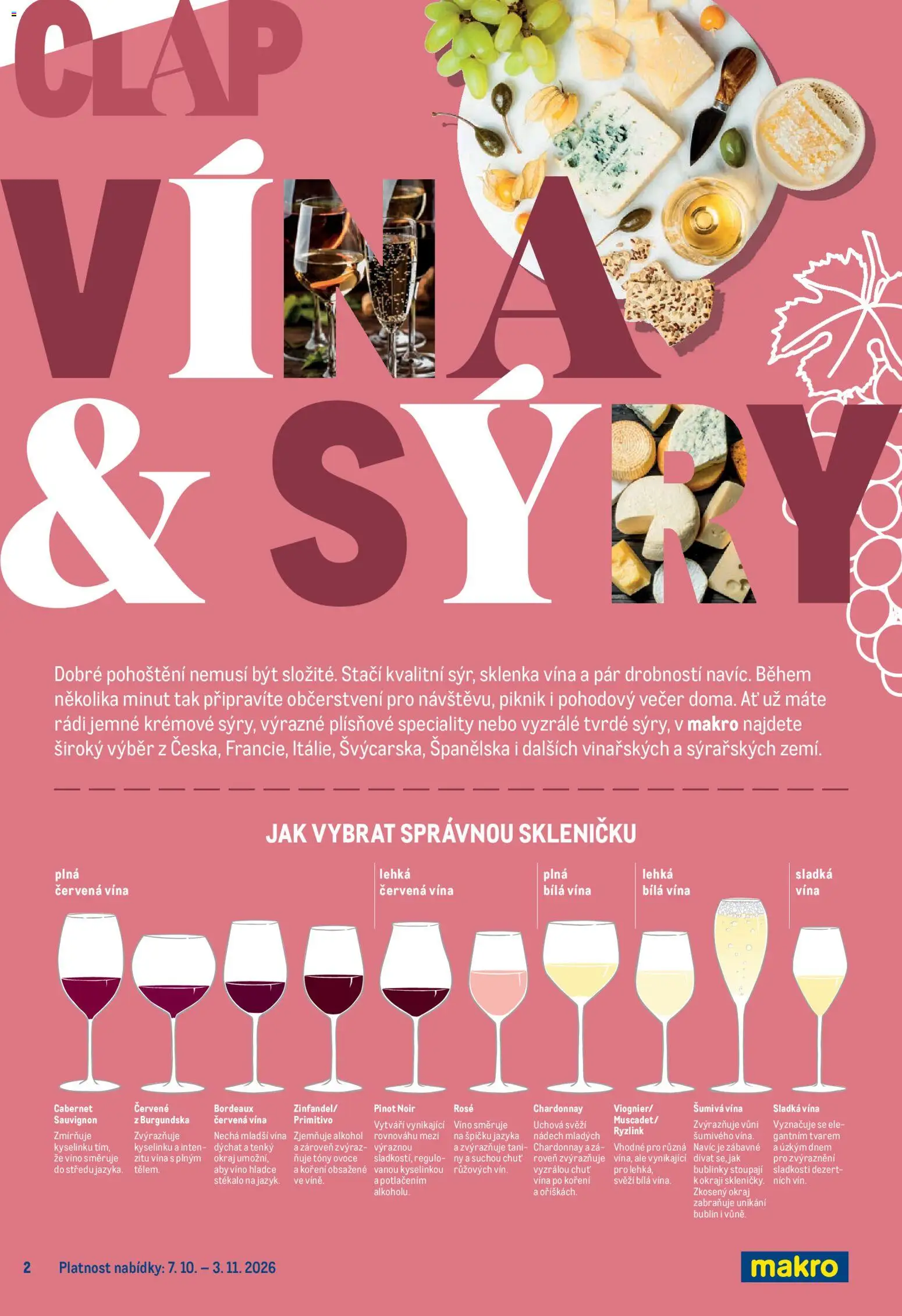 Makro leták - Pro milovníky jídla od 07.10.2026 | Strana: 2 | Produkty: Sýr, Primitivo, Sladká vína, Dezert