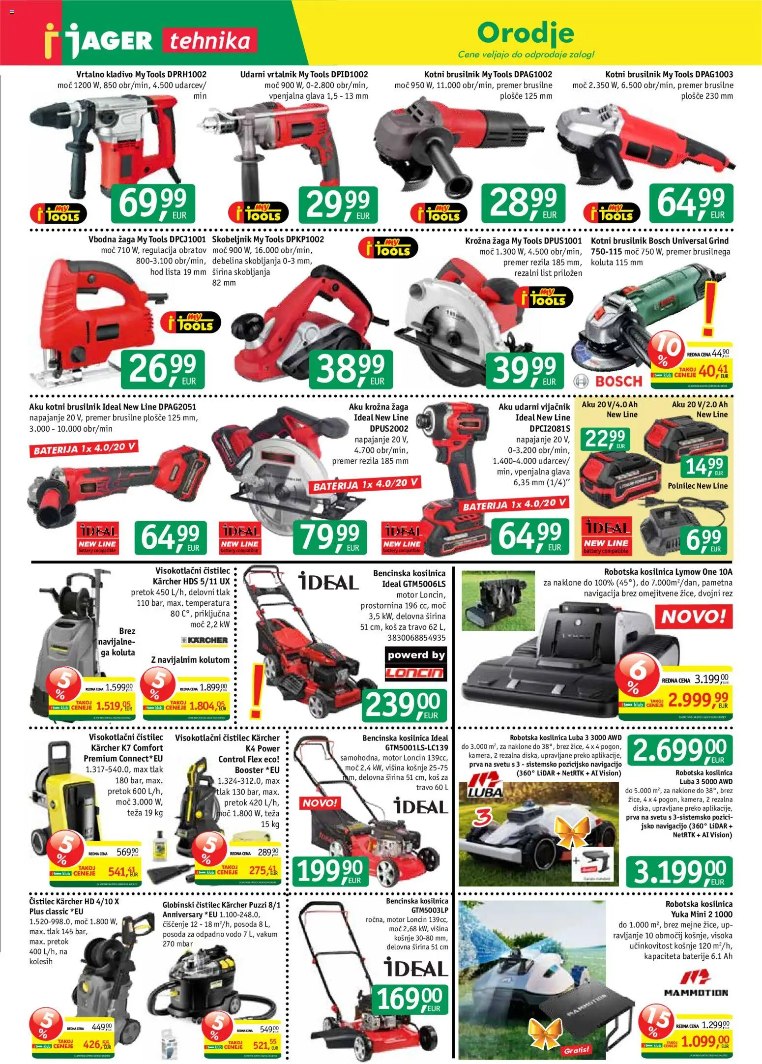 Novi Jager katalog ponudbe – veljaven od 24.06.2026 | Stran: 11 | Izdelki: Teza, Navigacija, Kosilnica, Krožna žaga