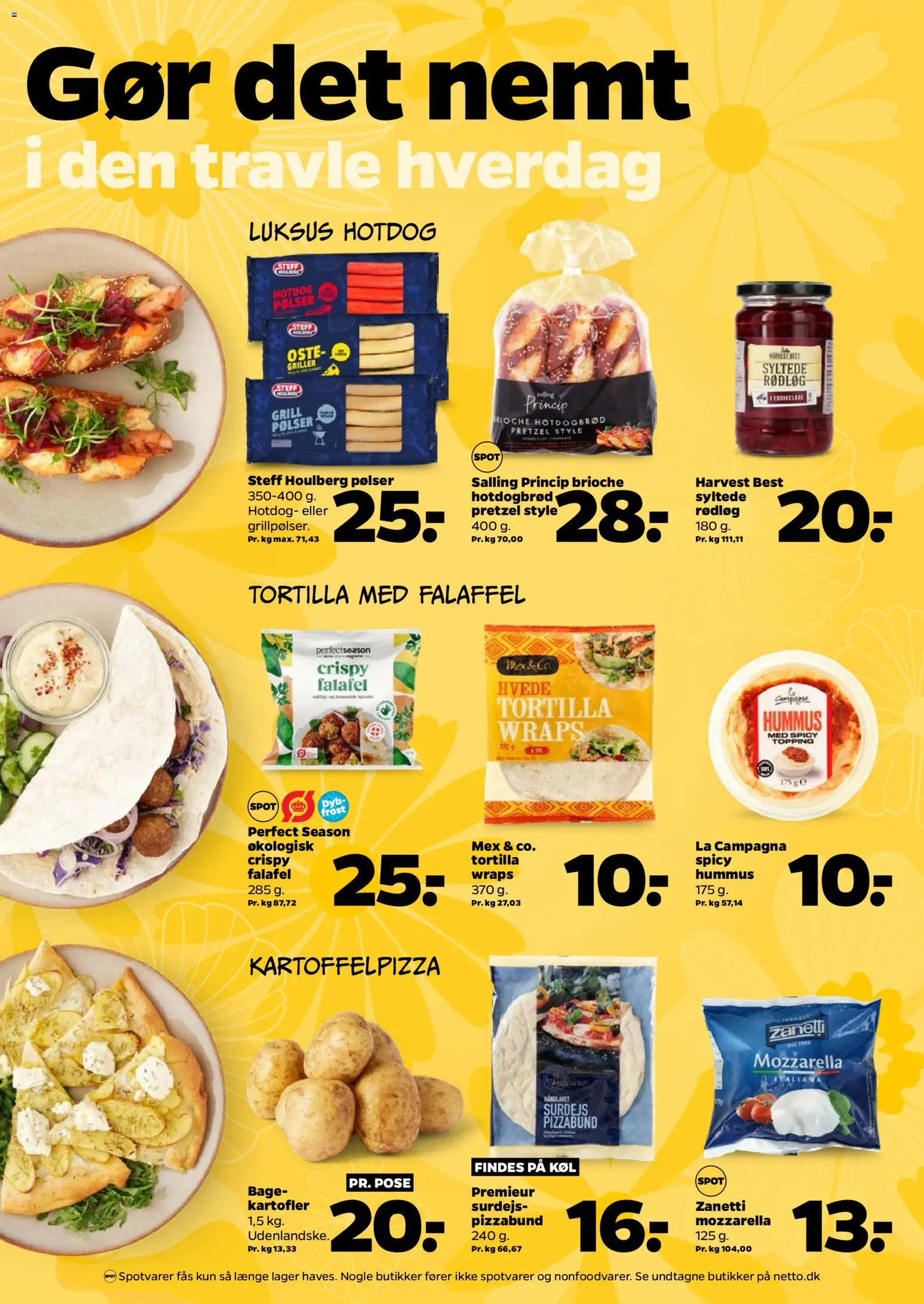 Netto tilbudsavis – gyldig fra 18/07/2026 | Side: 3 | Produkter: Pølser, Rødløg, Kartofler, Brioche