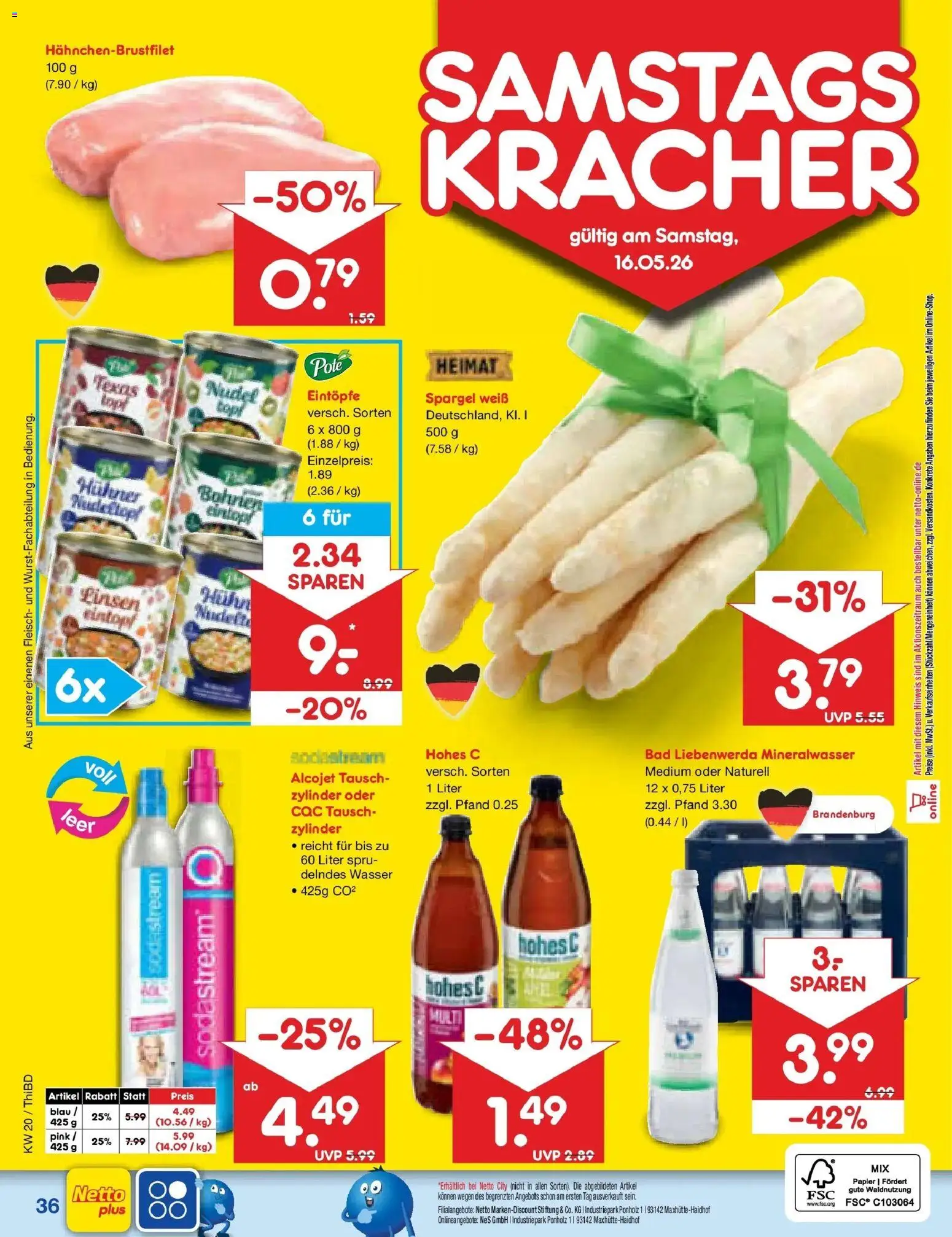 Netto Marken-Discount Prospekt Thiendorf	 – gültig ab 10.05.2026 | Seite: 45 | Produkte: Bad, Mineralwasser, Hohes c, Sodastream
