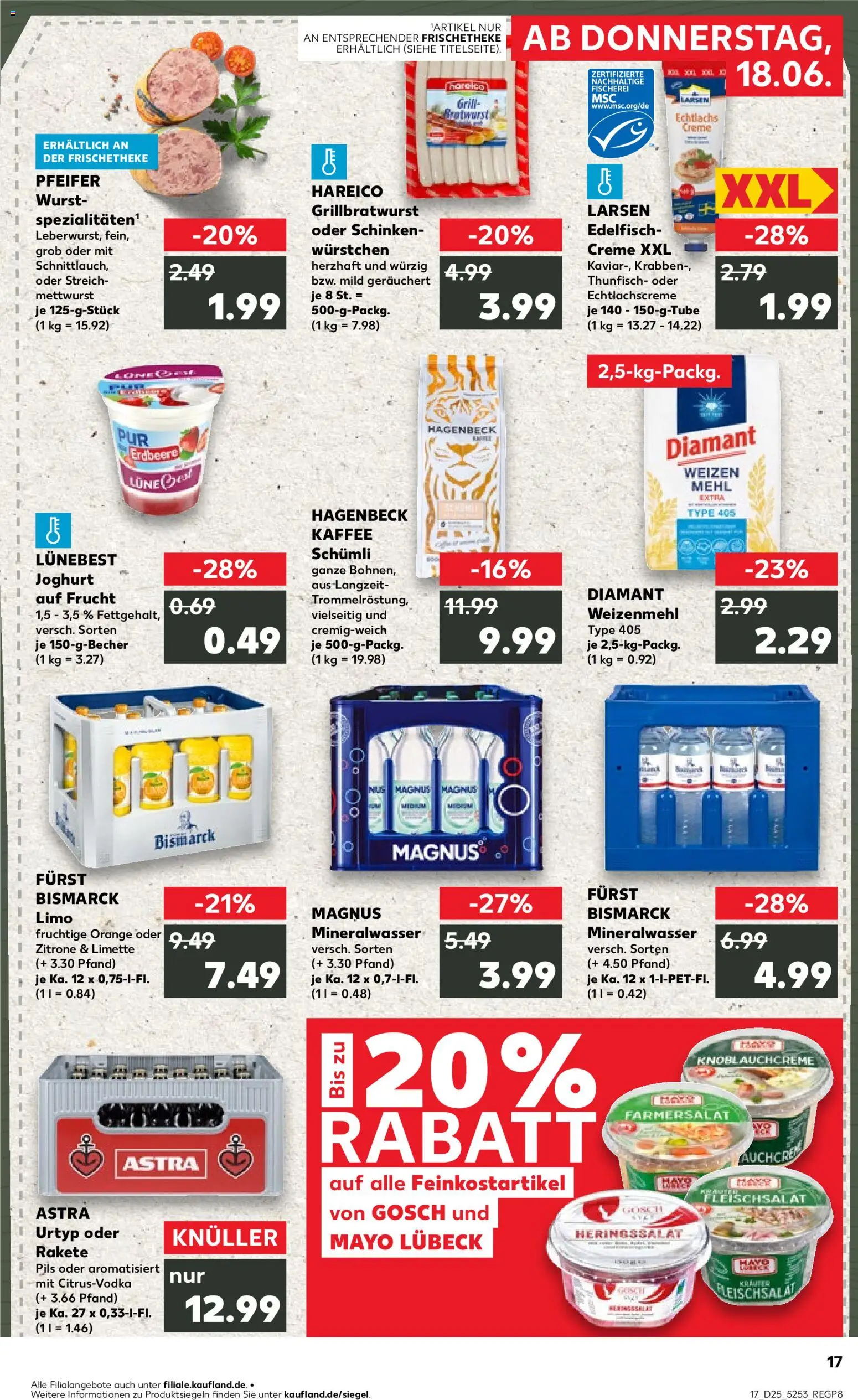 Kaufland Prospekt Hamburg – gültig ab 18.06.2026 | Seite: 17 | Produkte: Kaffee, Astra, Weizenmehl, Limette