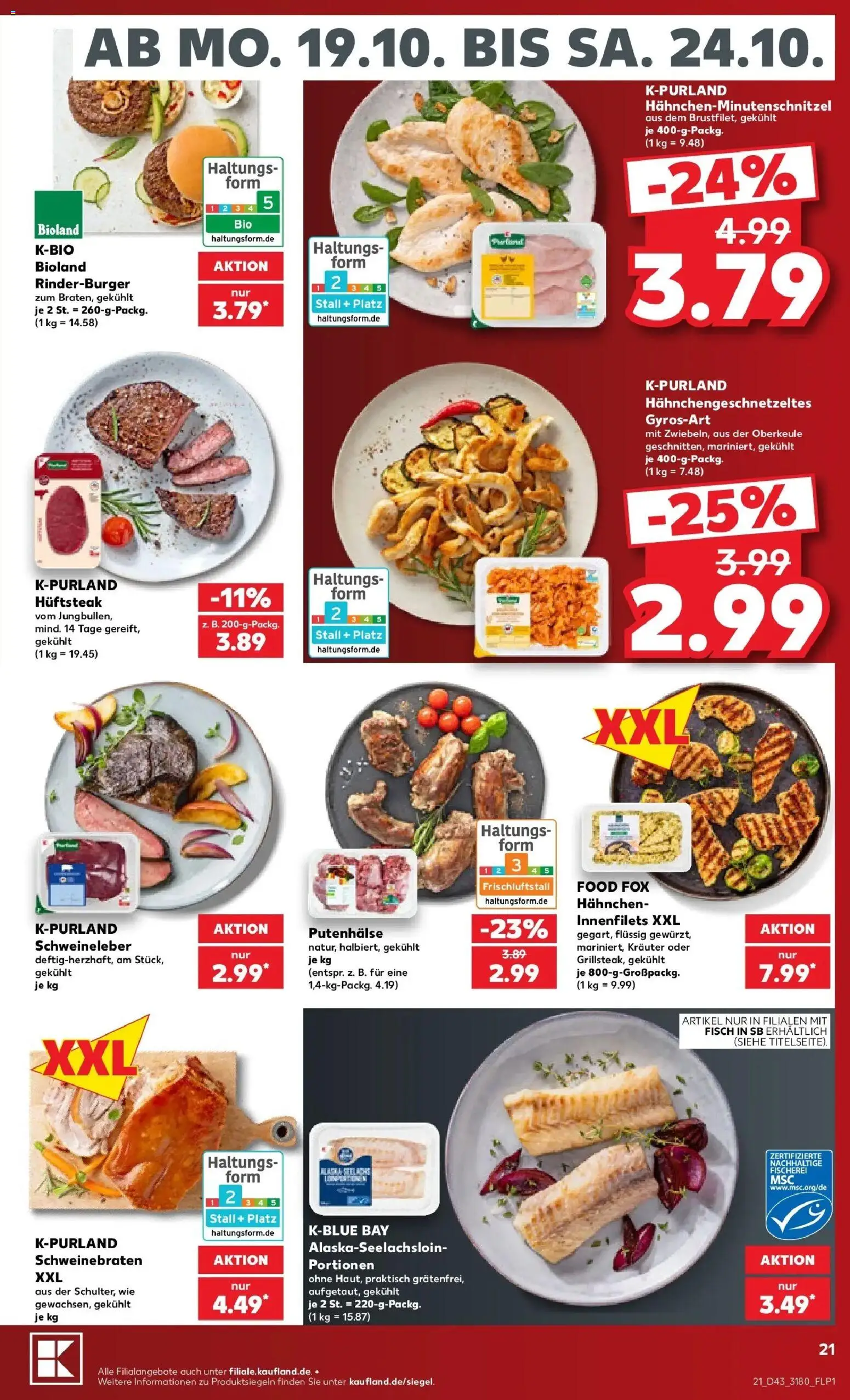Prospekt Kaufland ab 19.10.2026 » Angebote Online zum Blättern | Seite: 25 | Produkte: Hahnchen, Fisch
