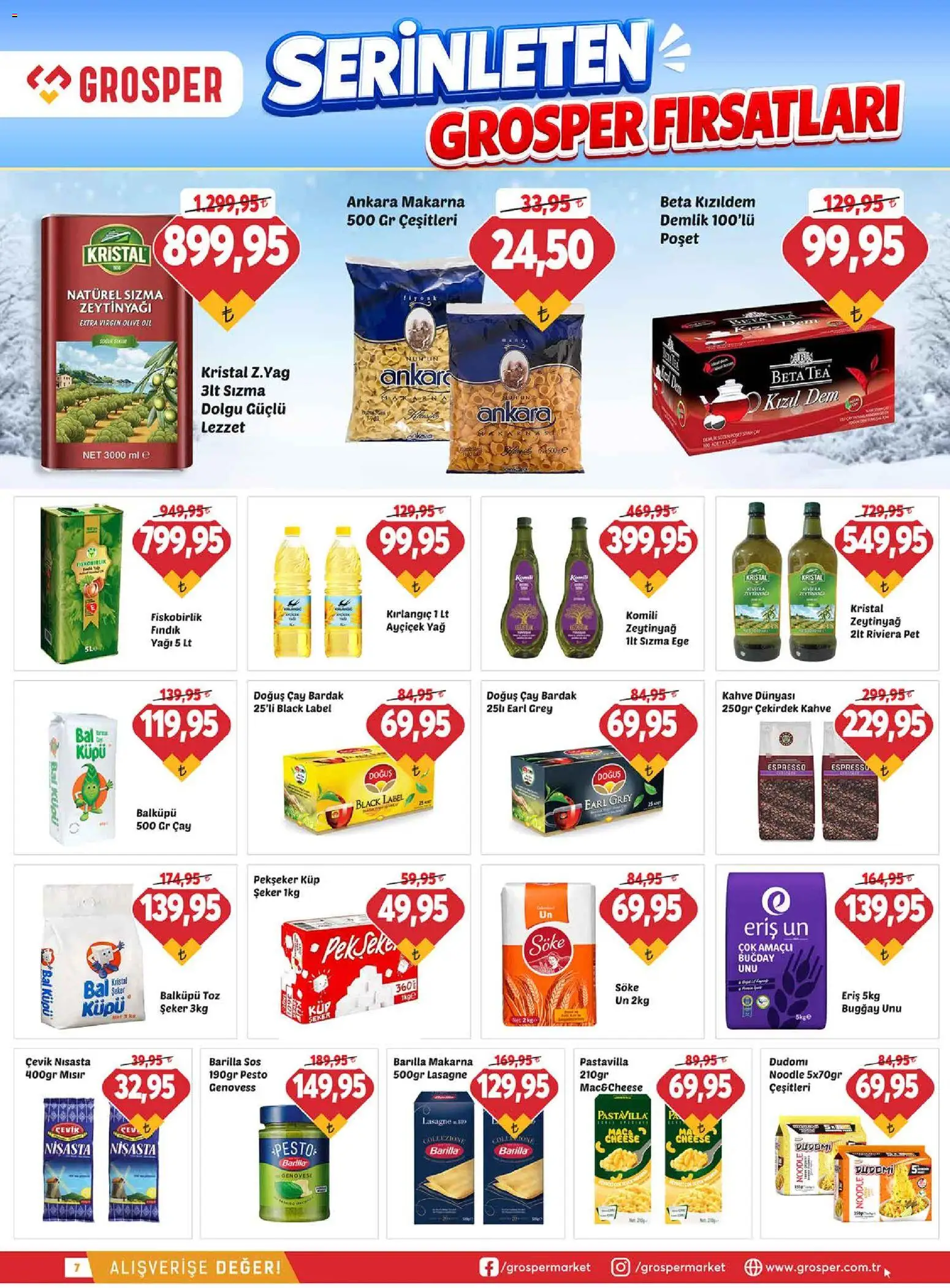 Grosper Katalog - 01 Temmuz 2026 tarihinden itibaren geçerlidir | Sayfa: 7 | Ürünler: Kahve, Şeker, Makarna, Fındık