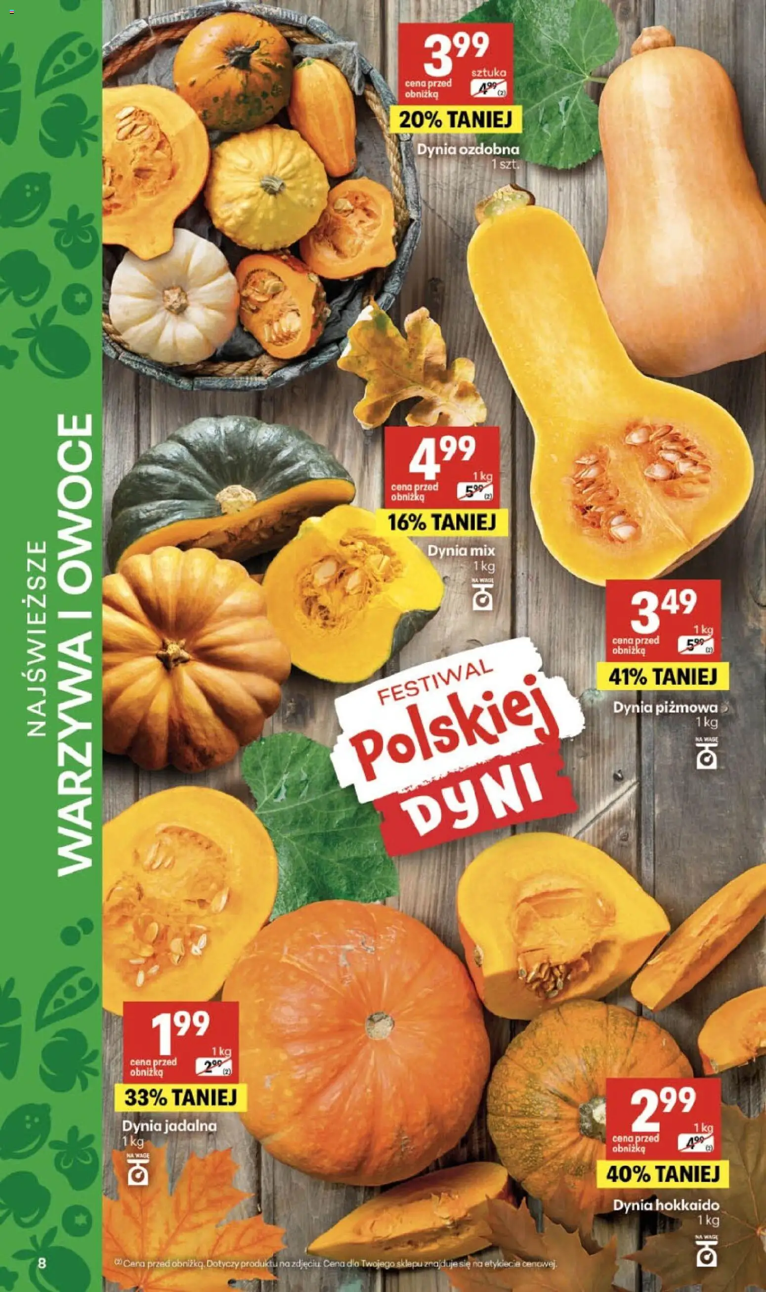 Delikatesy Centrum gazetka od 22.10.2026 | Strona: 8 | Produkty: Dynia, Dynia Hokkaido, Warzywa, Owoce