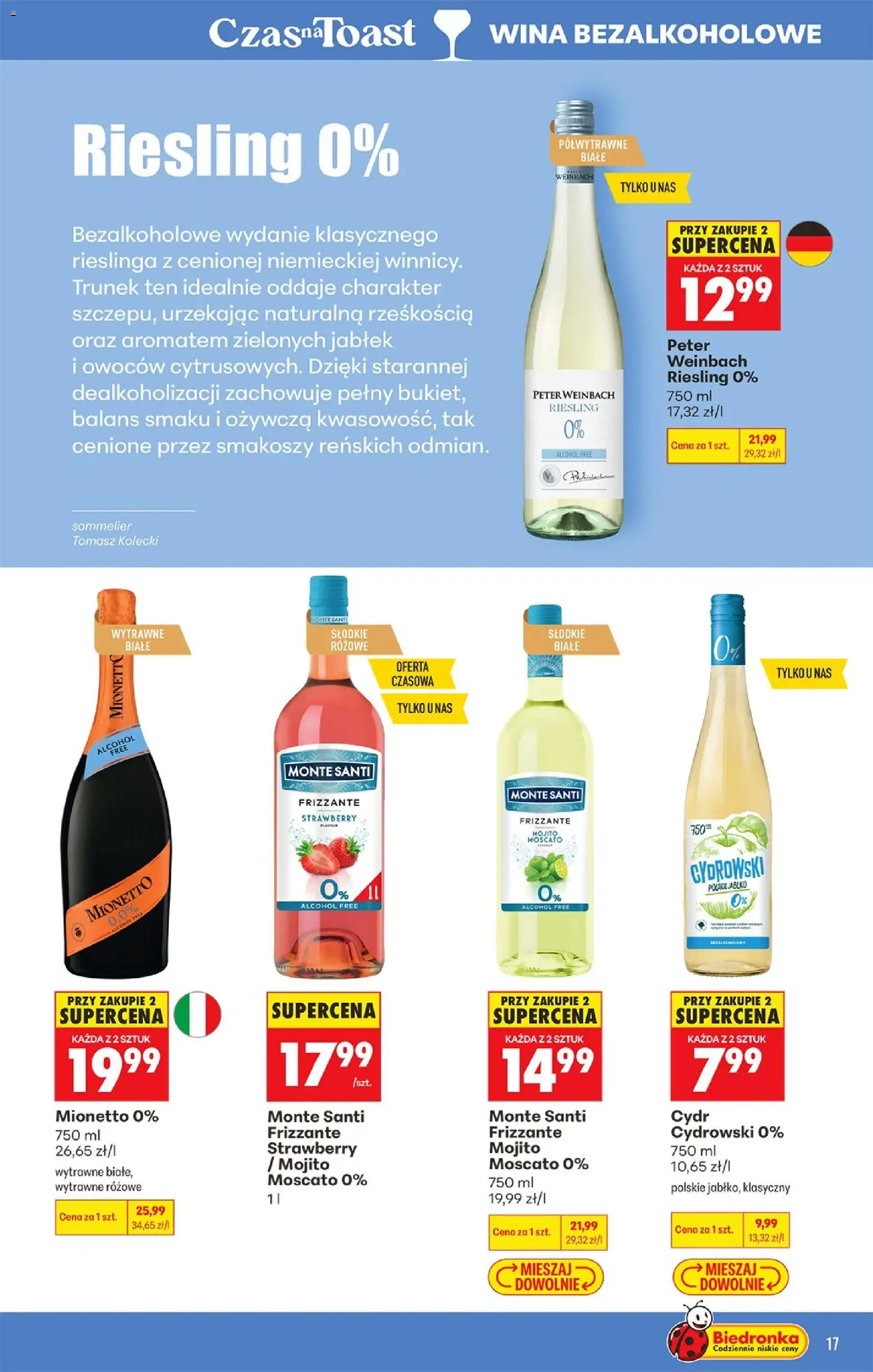 Biedronka Polsko leták - Czas na toast od 13.07.2026 | Strana: 17 | Produkty: Moscato, Mionetto, Mojito, Riesling