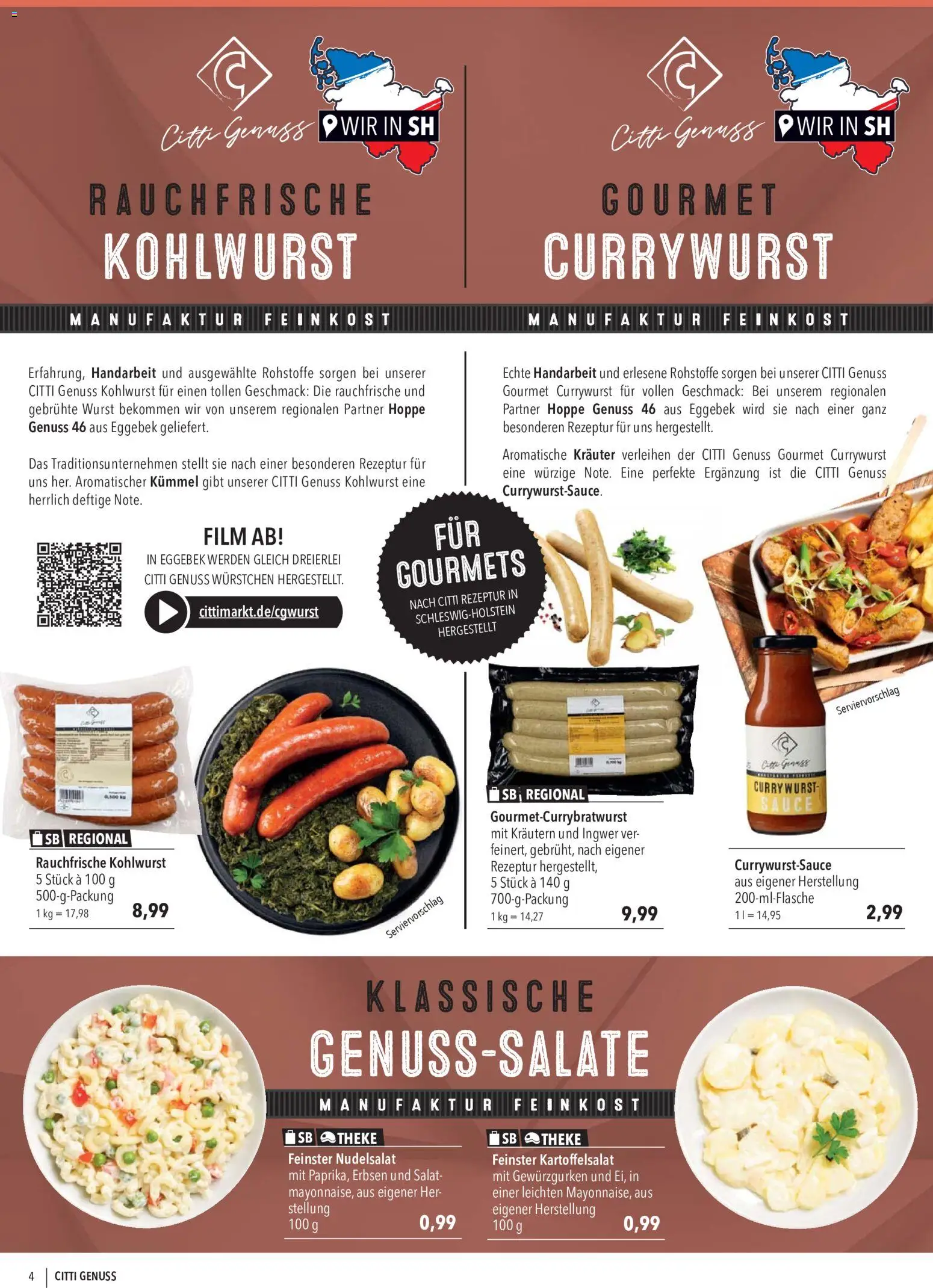 CITTI Markt CITTI Genuss – gültig ab 07.10.2026 | Seite: 4 | Produkte: Wurst, Salat, Erbsen