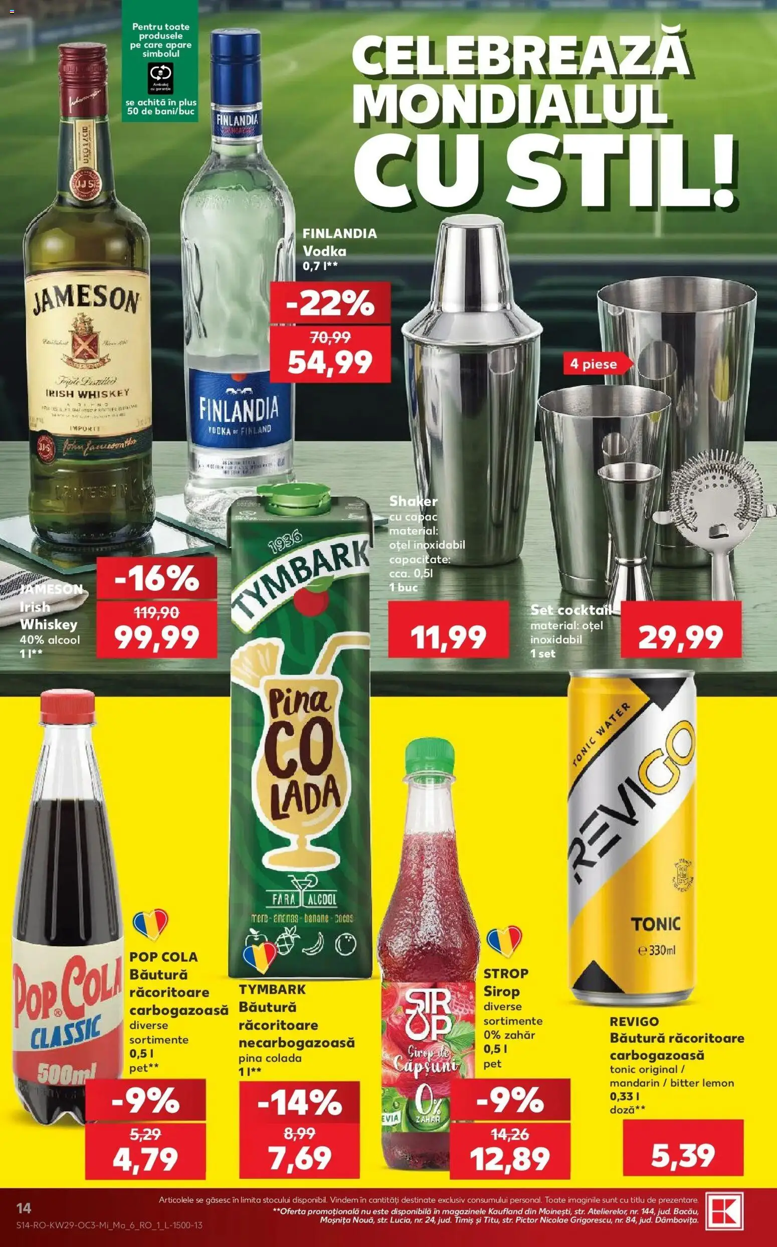 Noul catalog Kaufland – valabil de la 15.07.2026 | Pagină: 14 | Produse: Cola, Căpșuni, Sirop, Whiskey