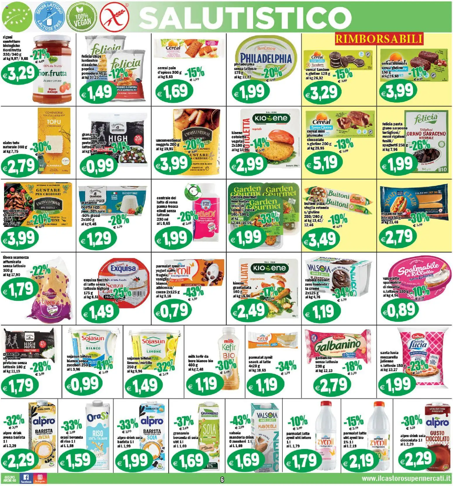 Volantino Il Castoro del 10/07/2026 | Pagina: 6 | Prodotti: Cioccolato, Riso, Frutta, Formaggio