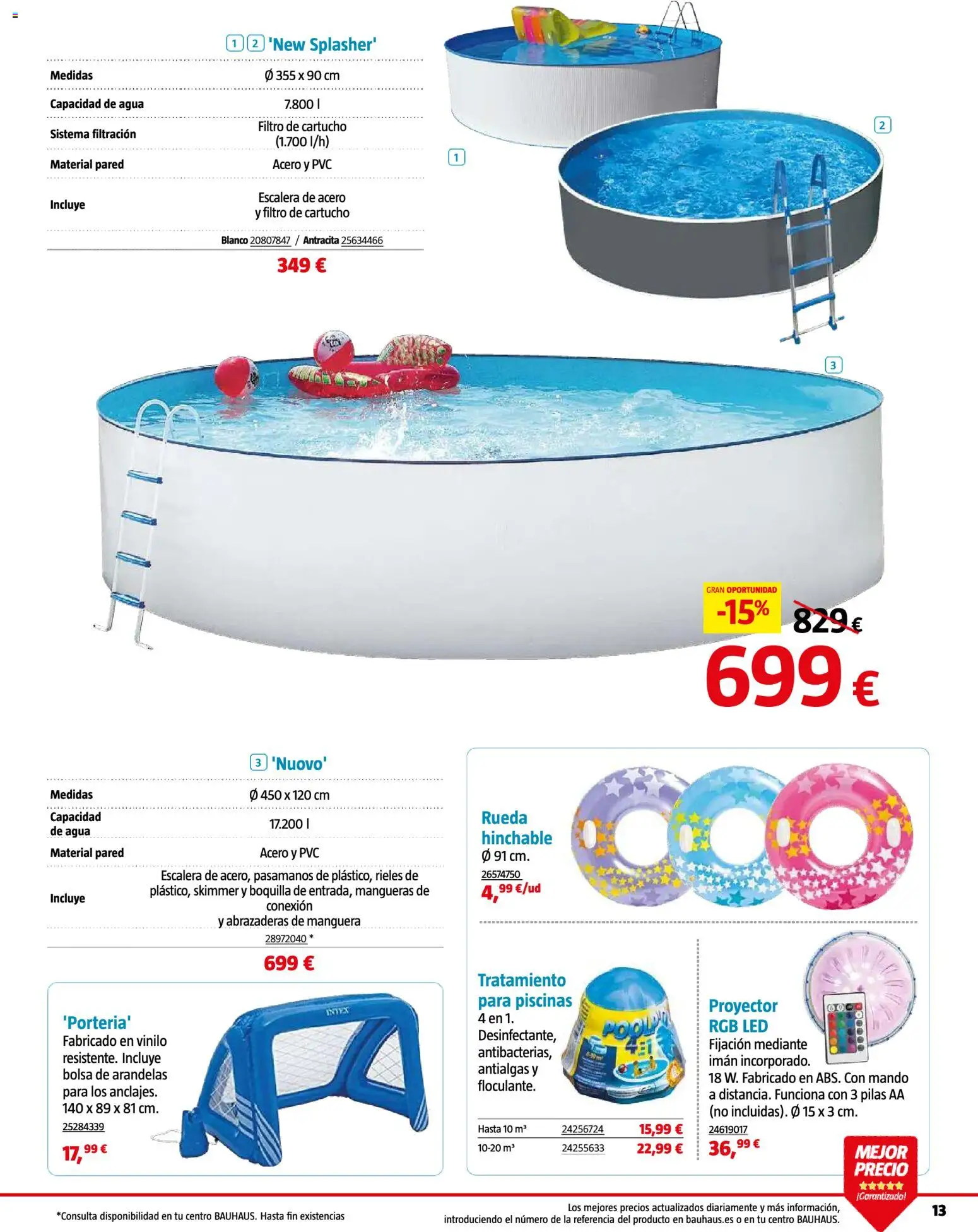 Bauhaus Piscinas 2026 │ válido desde el 01.06.2026 | Página: 13 | Productos: Manguera, Κοσμήματα, Bolsa