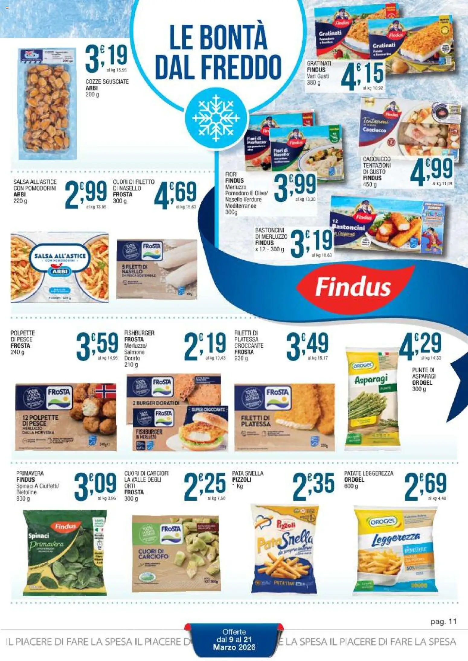 Volantino Sidis del 09.03.2026 | Pagina: 11 | Prodotti: Pomodorini, Pesce, Merluzzo, Salsa