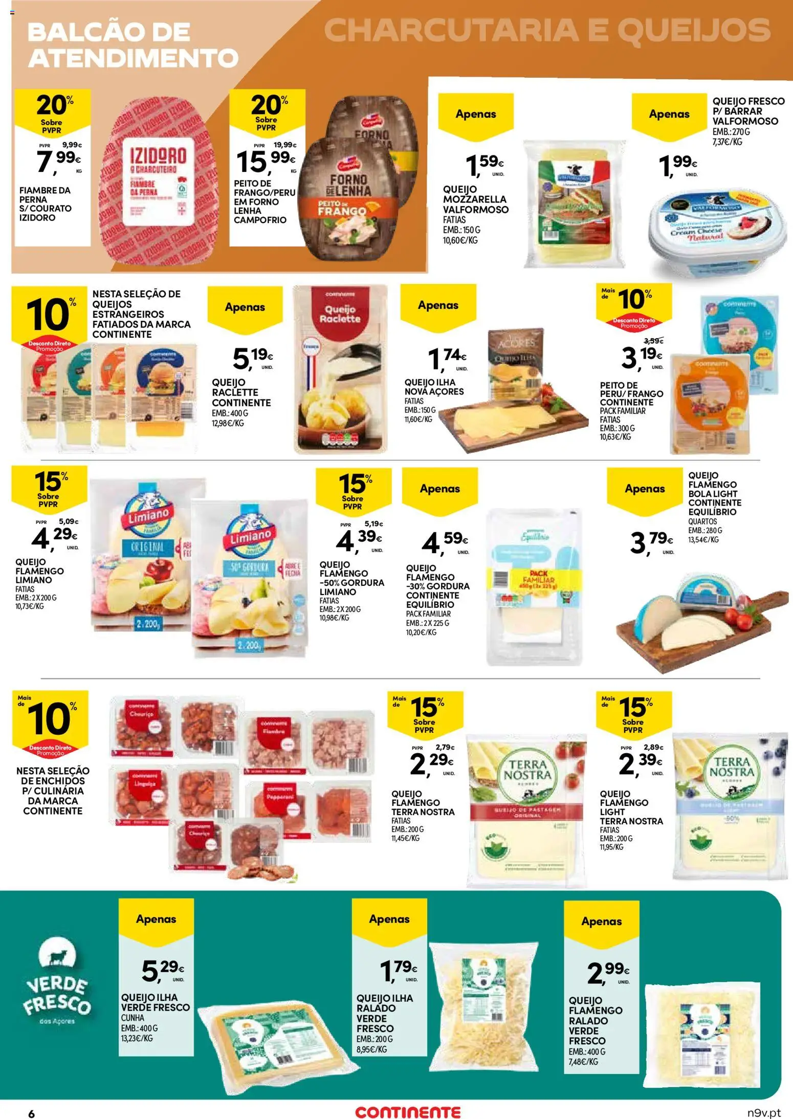Continente Açores  │ válido de 14.05.2026 | Página: 6 | Produtos: Forno, Frango, Cream cheese, Queijo
