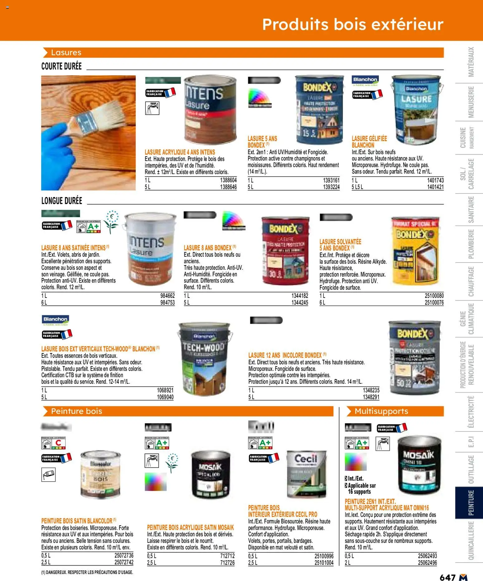 {H1} | Page: 647 | Produits: Lasure bois