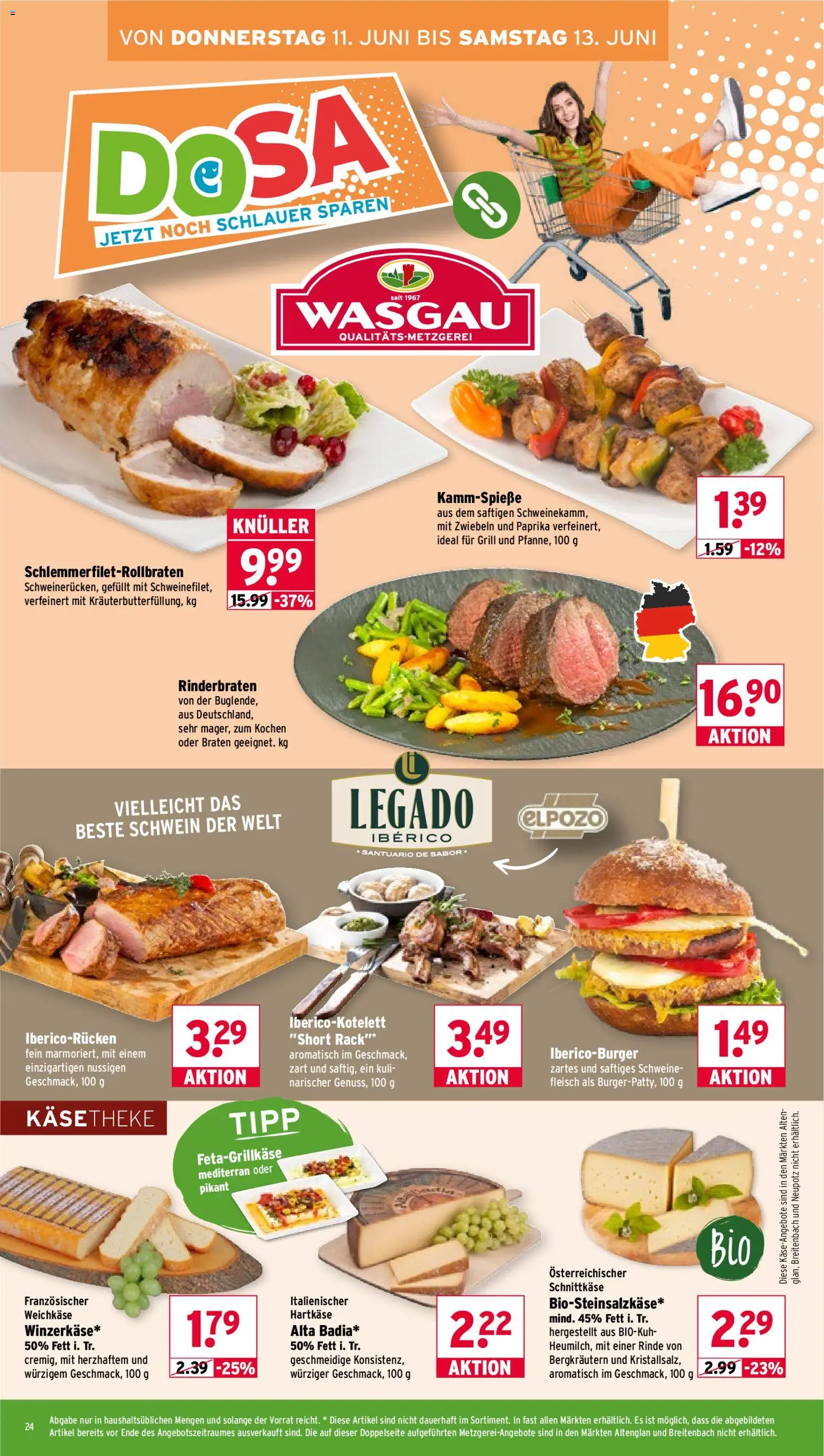 Wasgau Prospekt – gültig ab 08.06.2026 | Seite: 24 | Produkte: Rinderbraten, Grill, Paprika, Fleisch