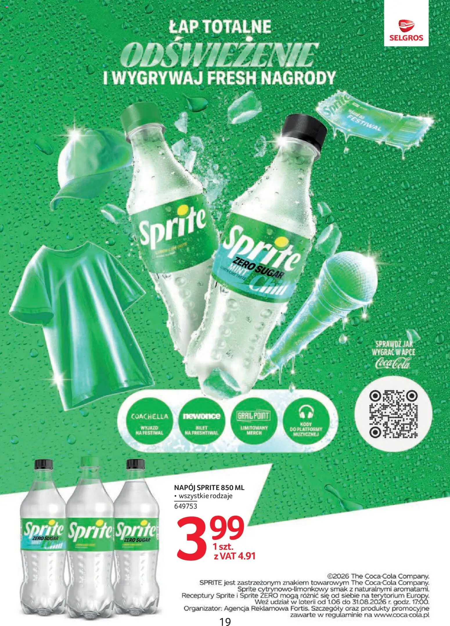 Selgros cash&carry gazetka - Markowe produkty od 16.07.2026 | Strona: 19 | Produkty: Sprite