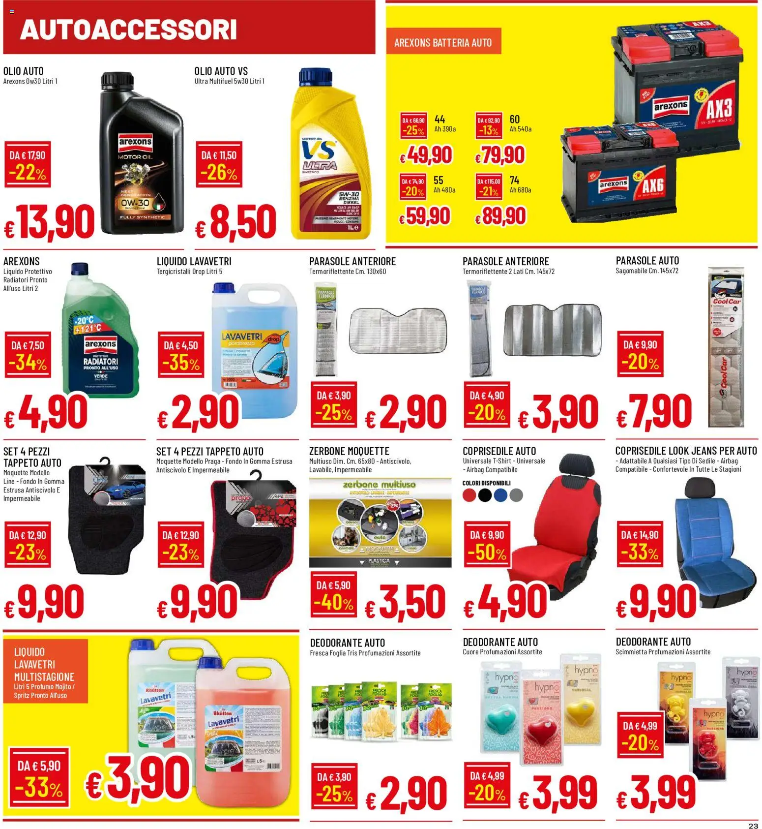 Volantino Galassia del 09/07/2026 | Pagina: 23 | Prodotti: Deodorante auto, Deodorante, Coprisedile auto, Jeans
