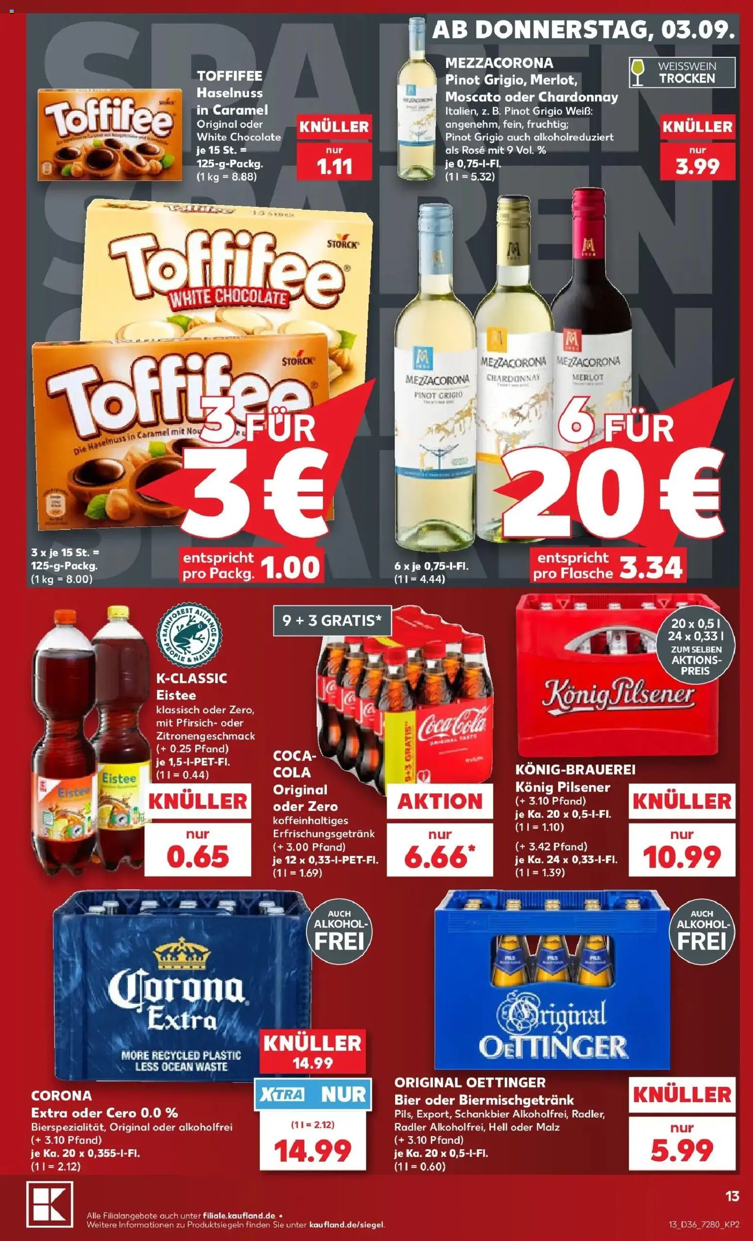Prospekt Kaufland ab 31.08.2026 » Angebote Online zum Blättern | Seite: 22 | Produkte: Cola, Bier, Oettinger, Alkohol