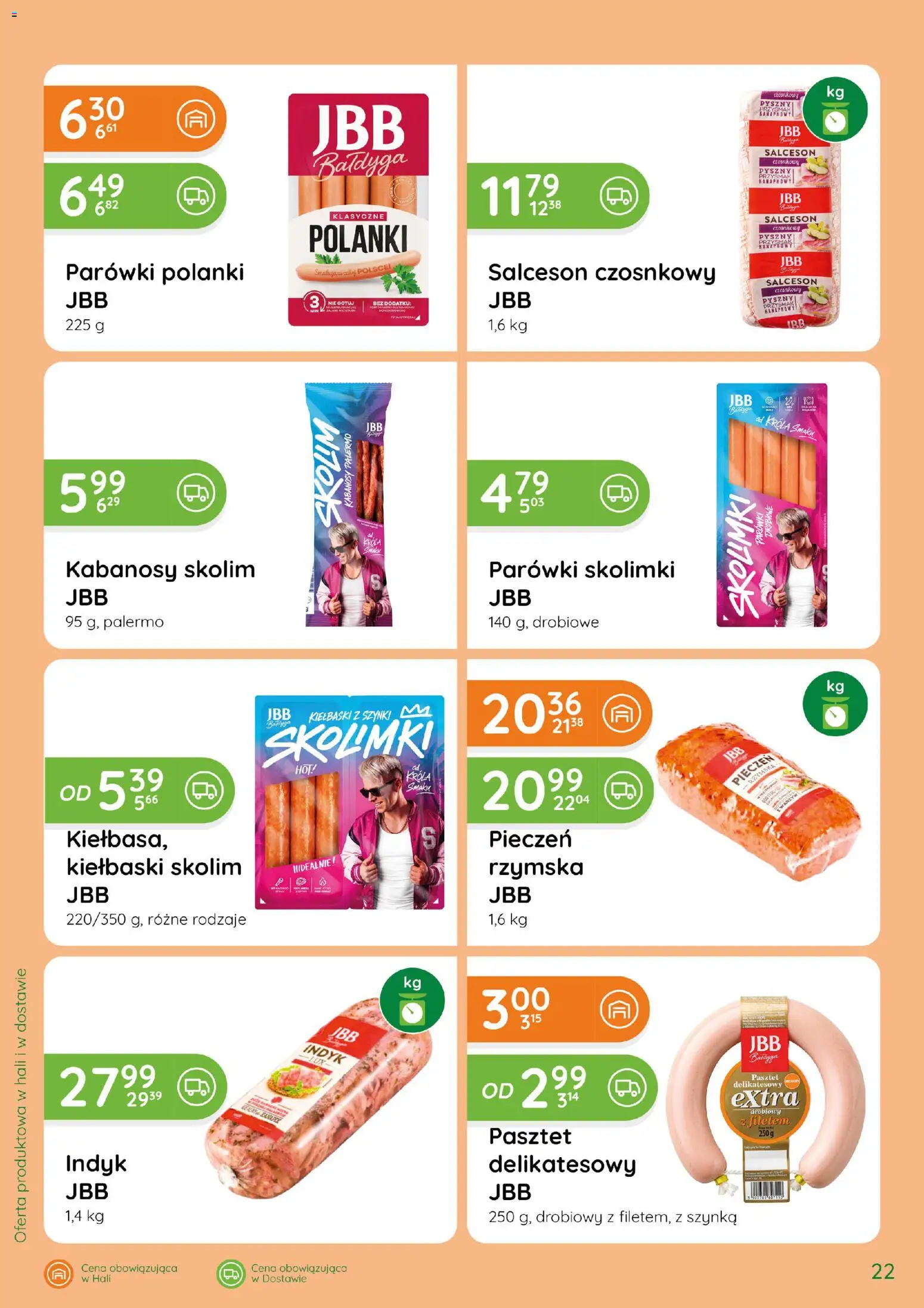 Eurocash gazetka - Katalog Wędlin od 01.10.2026 | Strona: 22 | Produkty: Pasztet, Kabanosy, Parówki, Kiełbaski