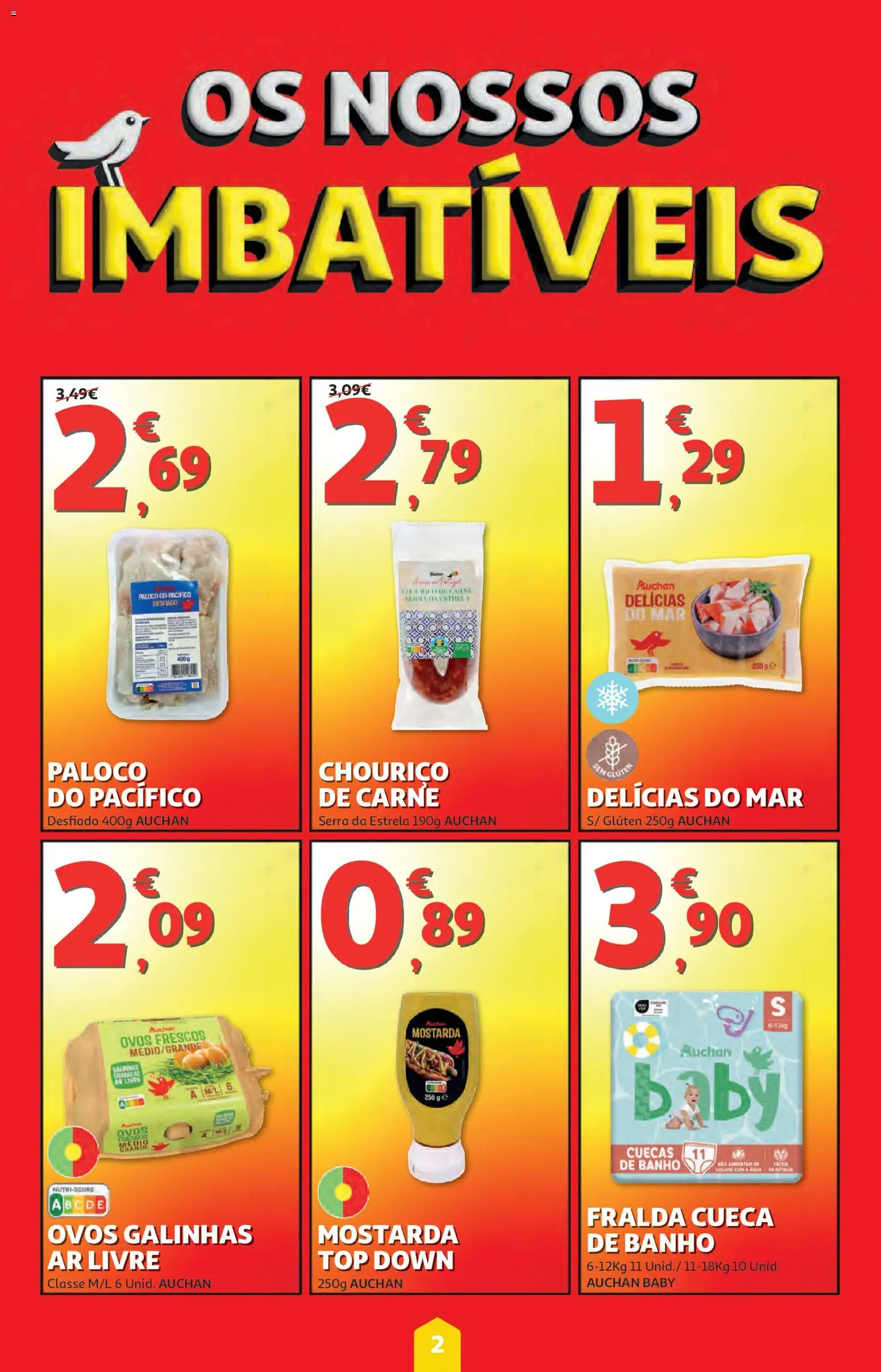 Auchan folheto │ válido de 18.06.2026 | Página: 2 | Produtos: Banho, Ovos, Chouriço, Carne