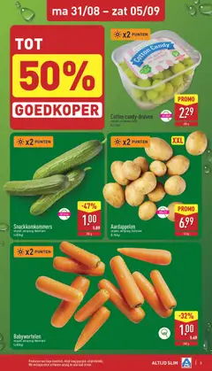 Aardappelen, verpakt, oorsprong: Duitsland (0.70/kg) - Voorbeeld van een folder van Aldi, geldig van 31/08/2026 | Pagina: 3