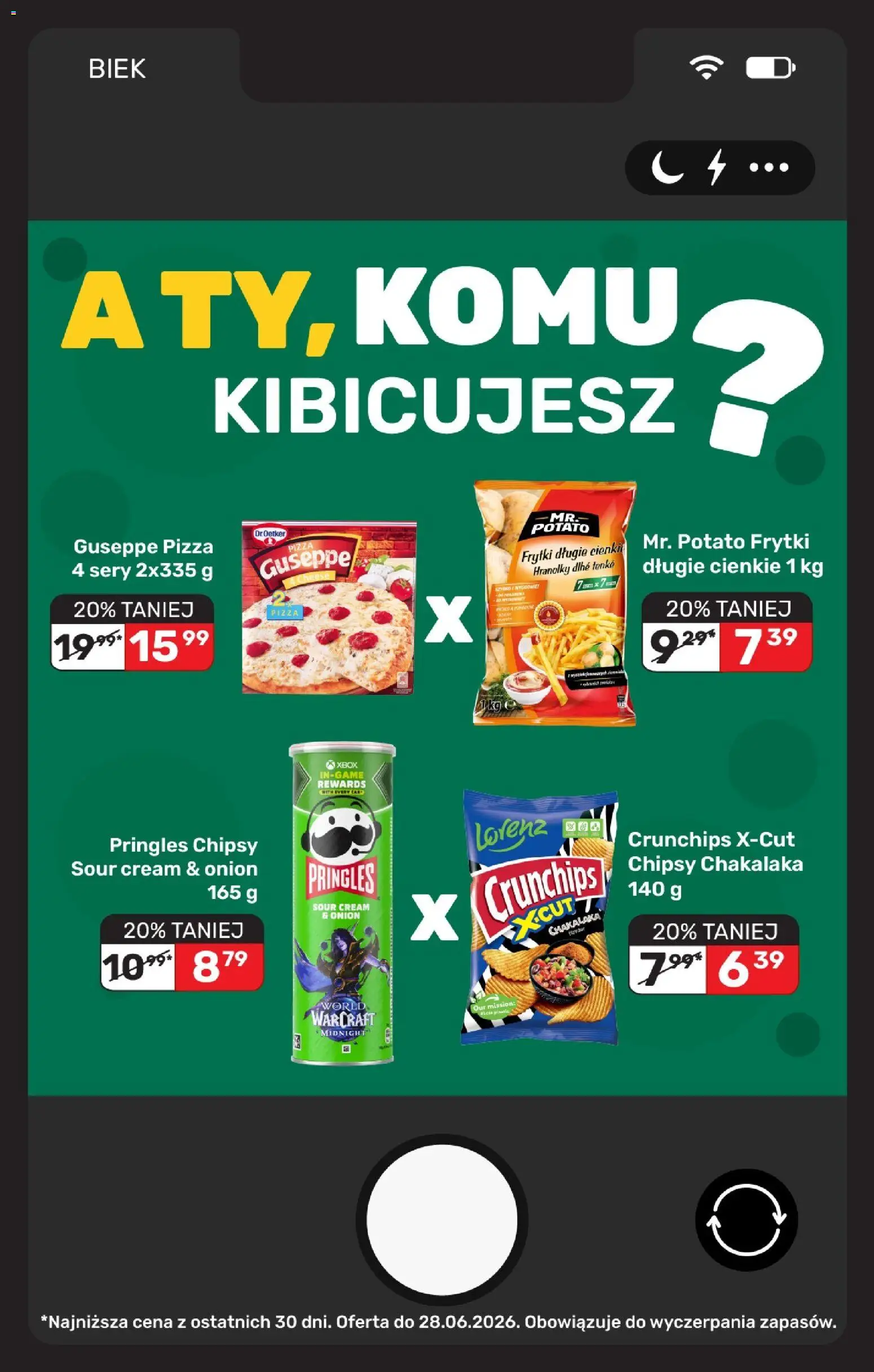 Biedronka Polsko leták - BIEK od 26.06.2026 | Strana: 13 | Produkty: Hranolky, Pringles, Xbox, Chipsy