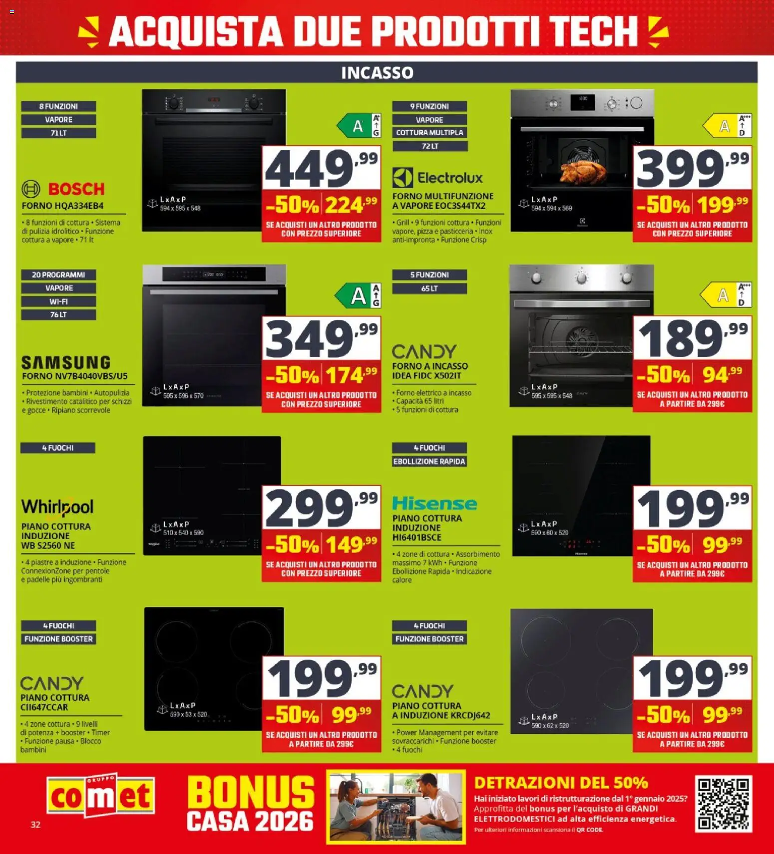 Volantino Comet del 24/09/2026 | Pagina: 32 | Prodotti: Ripiano, Pentole, Forno elettrico, Samsung