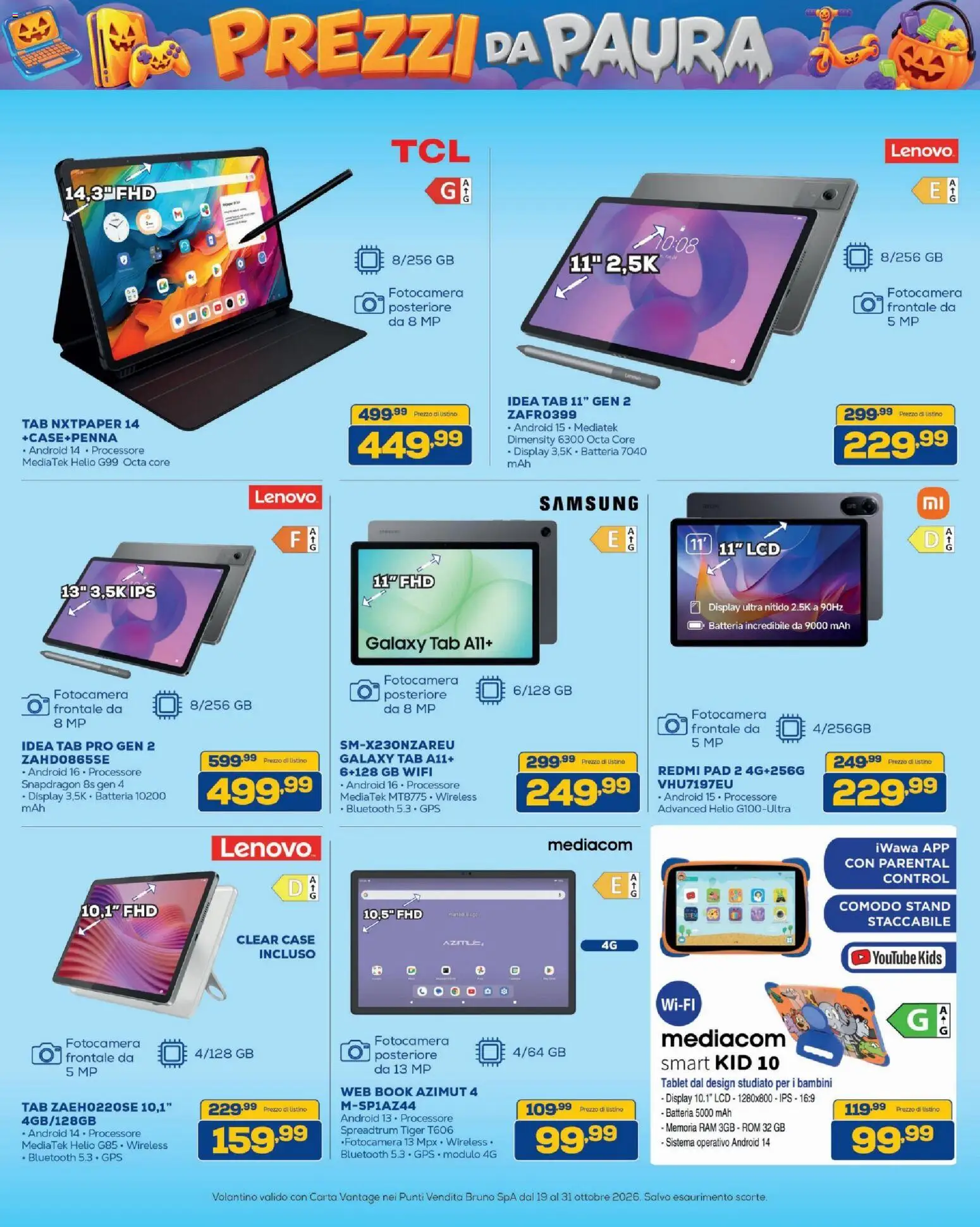 Volantino BRUNO del 19/10/2026 | Pagina: 17 | Prodotti: Tablet, Fotocamera, Batteria, Samsung