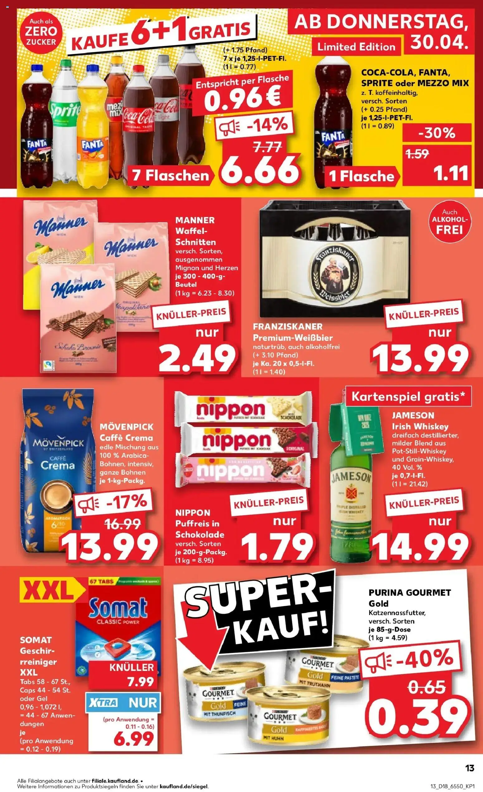 Prospekt Kaufland ab 30.04.2026 » Angebote Online zum Blättern | Seite: 13 | Produkte: Mezzo mix, Schokolade, Oder mezzo mix, Purina gourmet gold