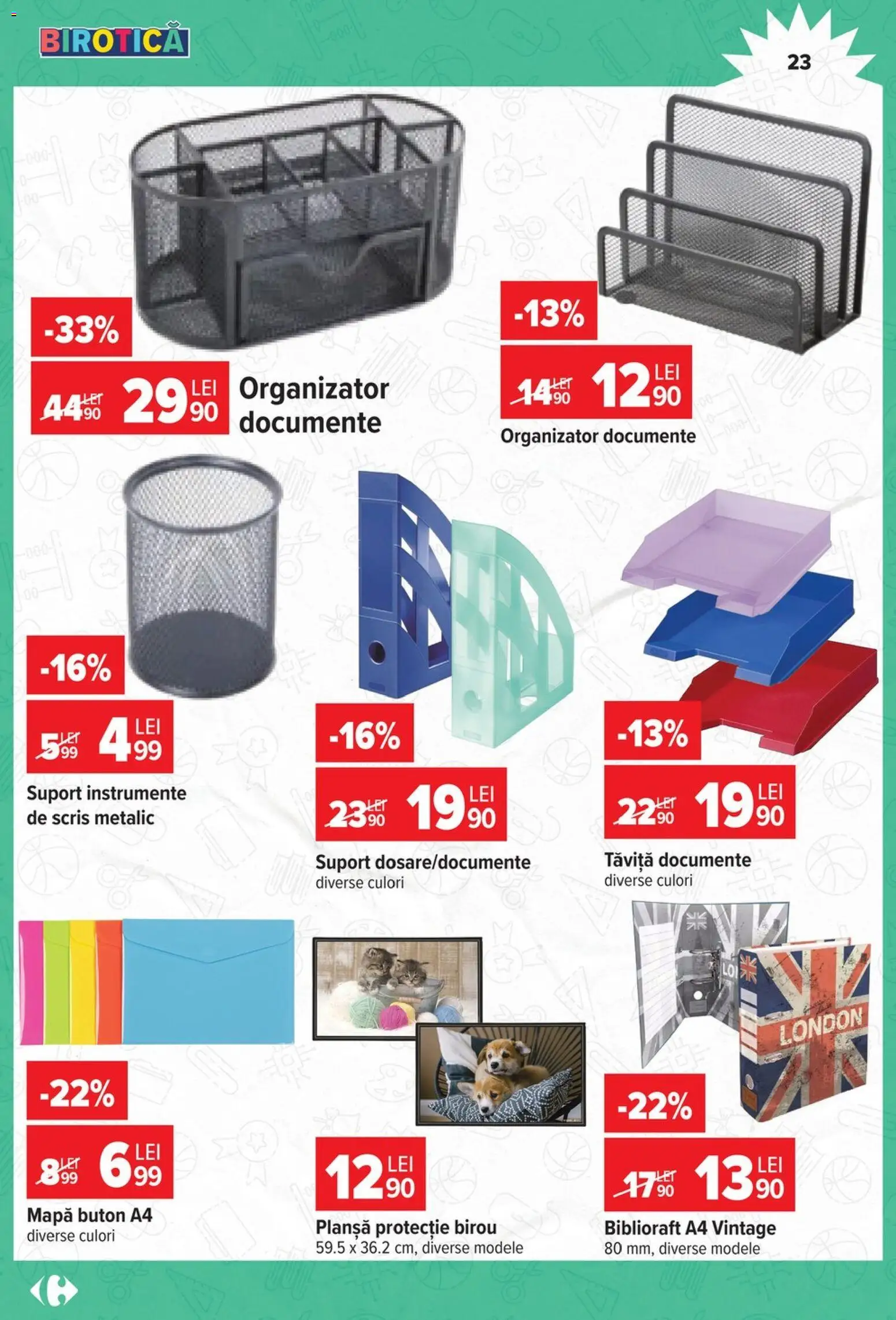 Noul catalog Carrefour – valabil de la 12.08.2026 | Pagină: 23 | Produse: Birou, Organizator, Suport