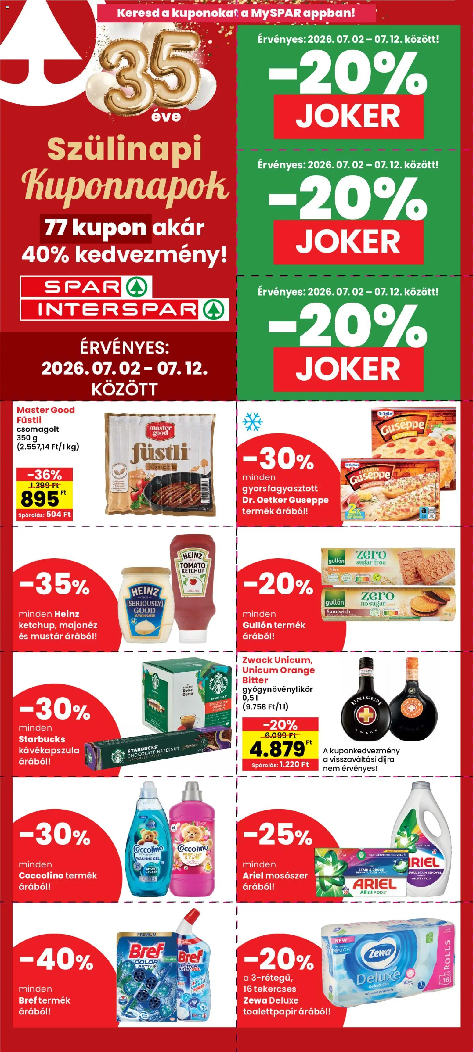 Spar akciós ujság - amely érvényes a következő dátumtól: 2026.07.02. | Oldal: 1