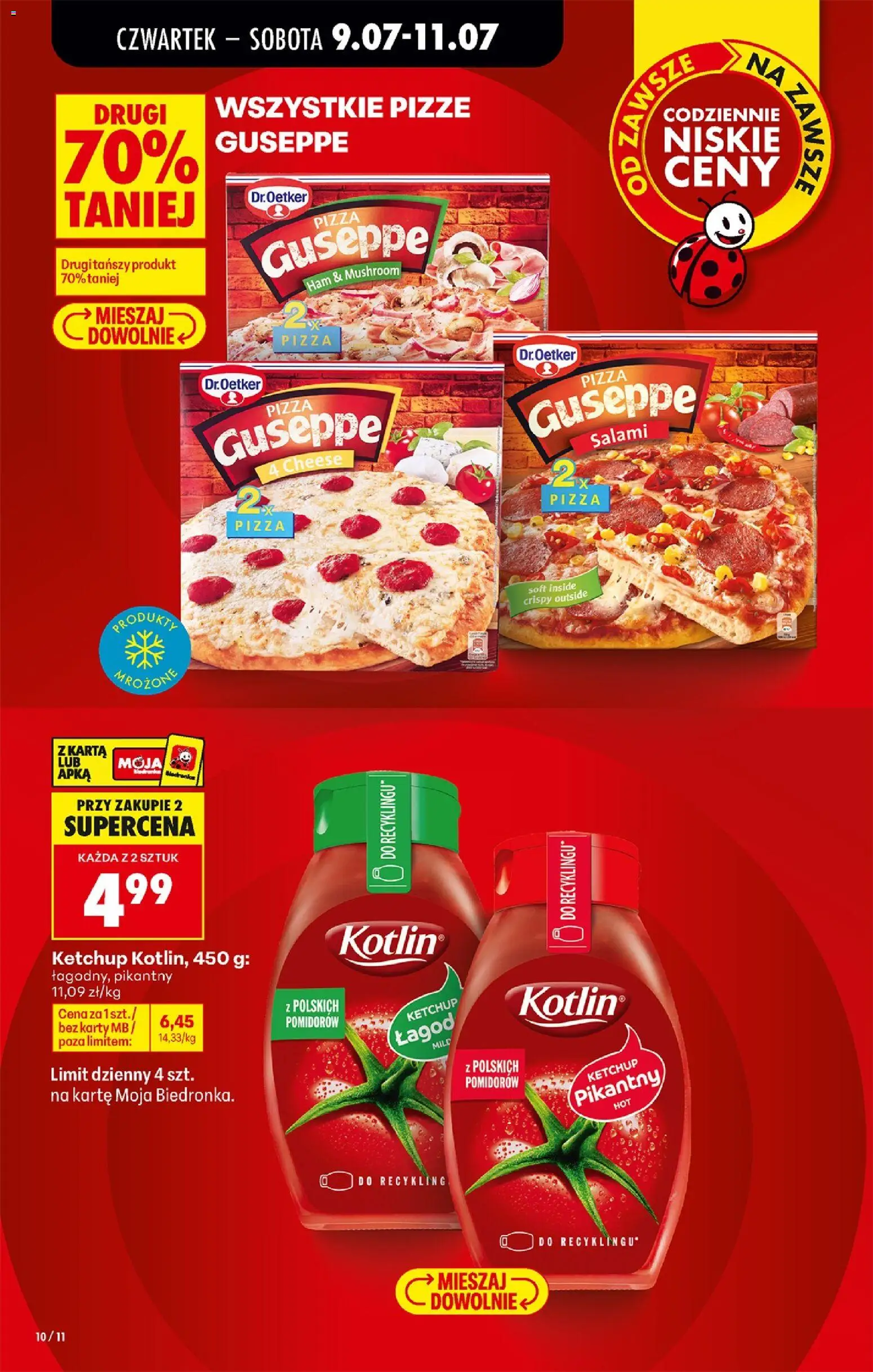 Biedronka gazetka od czwartku od 09.07.2026 | Strona: 12 | Produkty: Karta, Ketchup, Salami, Pizza