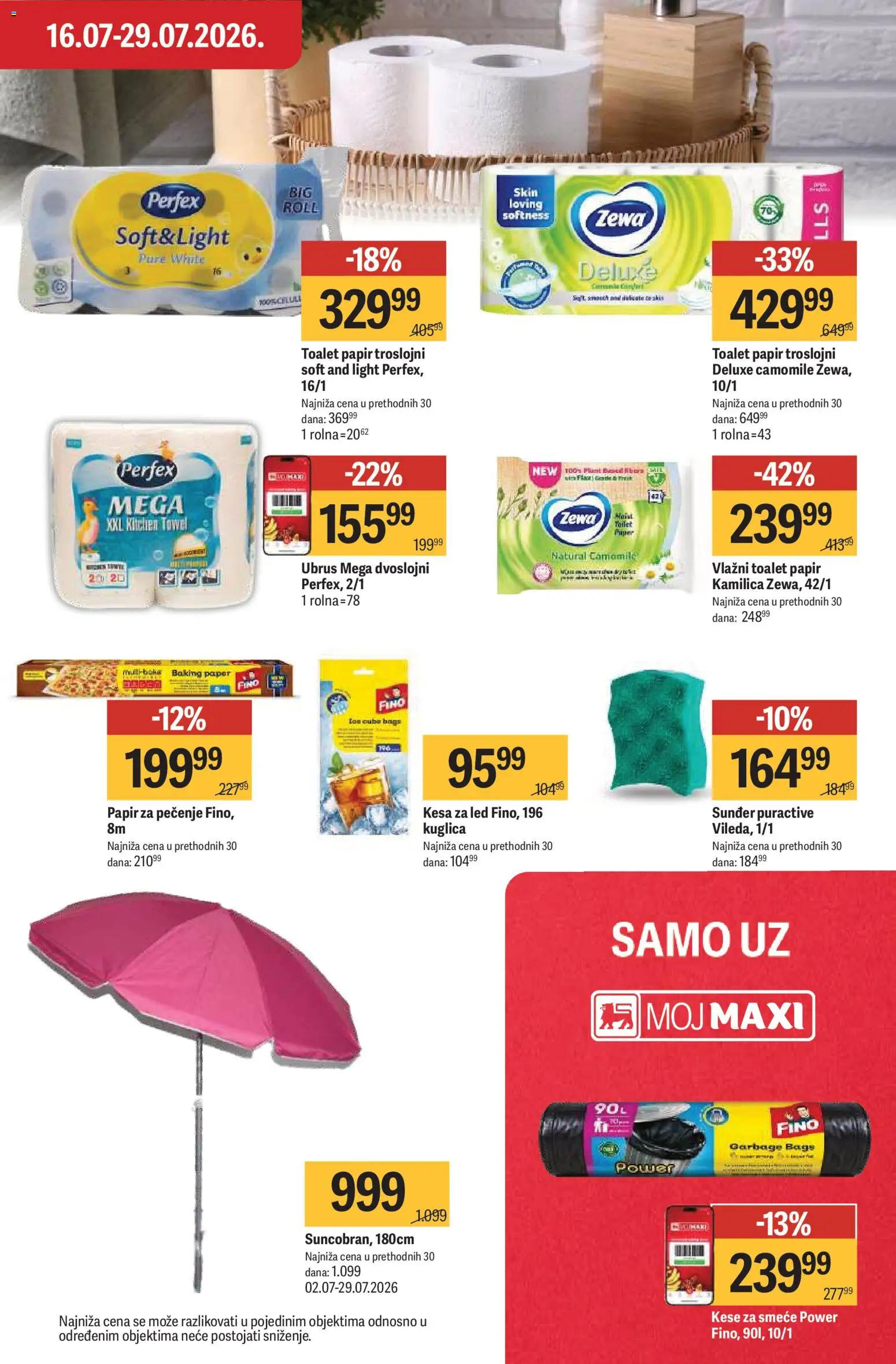 Maxi katalog - važi od 16.07.2026 | Strana: 39 | Proizvode: Toalet papir, Papir za pečenje, Ubrus