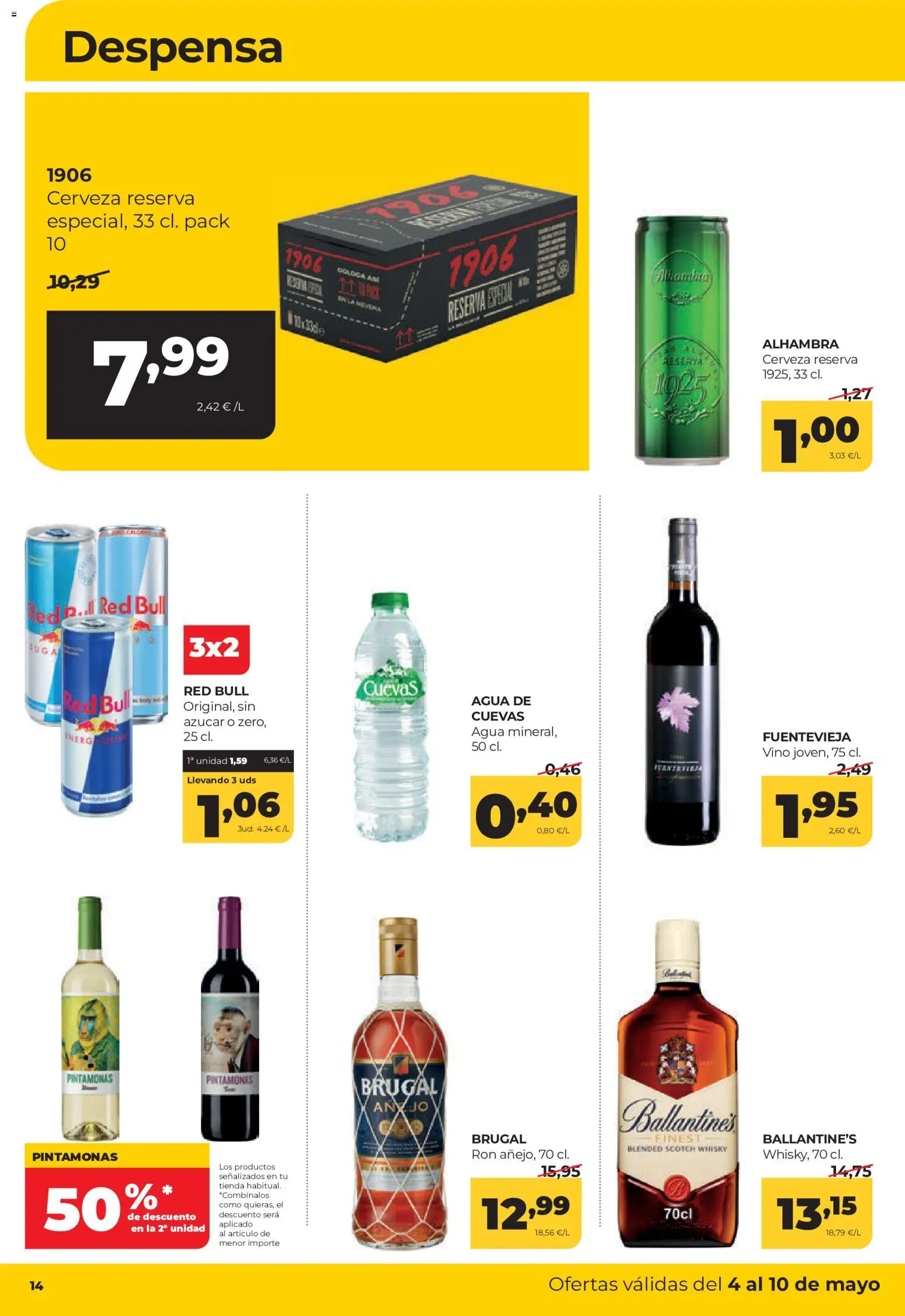 Alimerka folleto Asturias │ válido desde el 04.05.2026 | Página: 14 | Productos: Ron, Vino, Whisky, Nevera