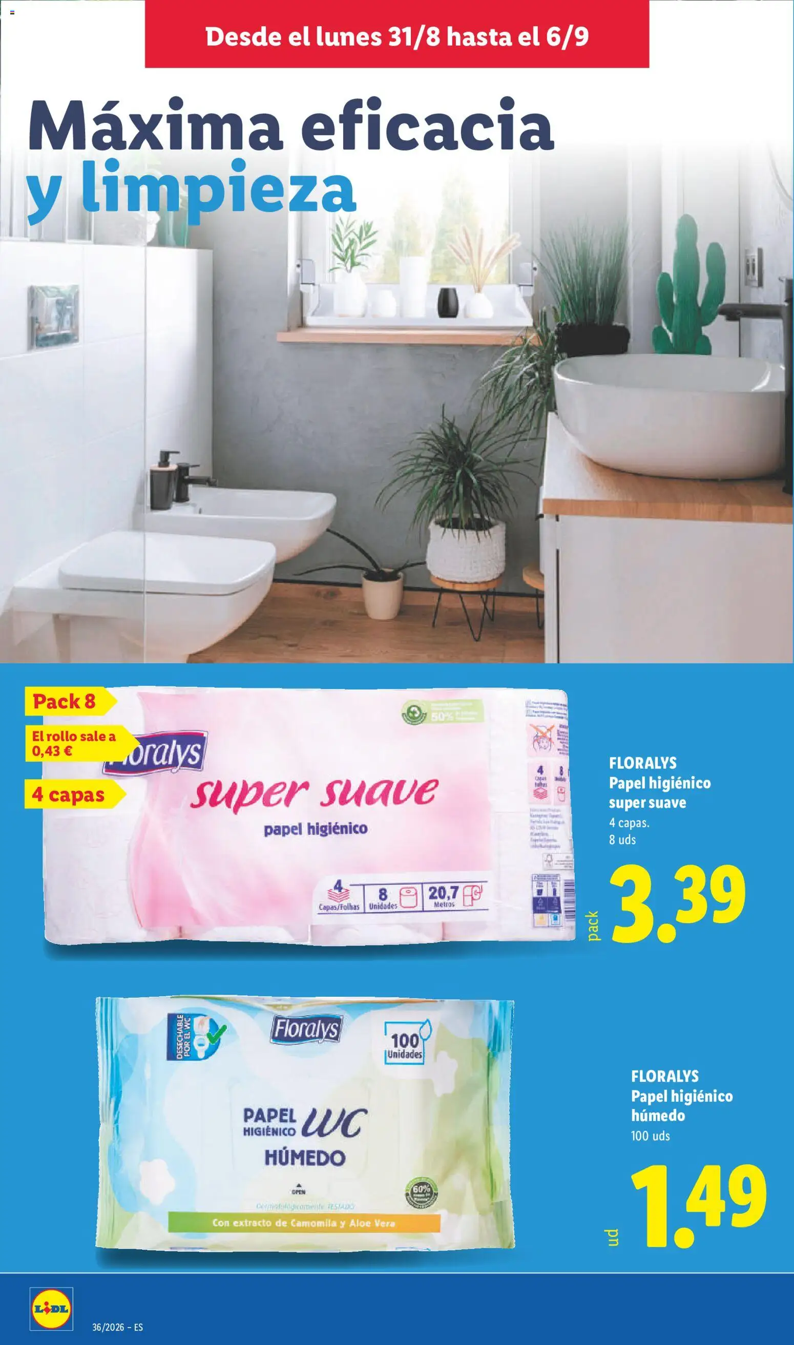 Lidl folleto │ válido desde el 31/08/2026 | Página: 22 | Productos: Papel higienico, Aloe Vera