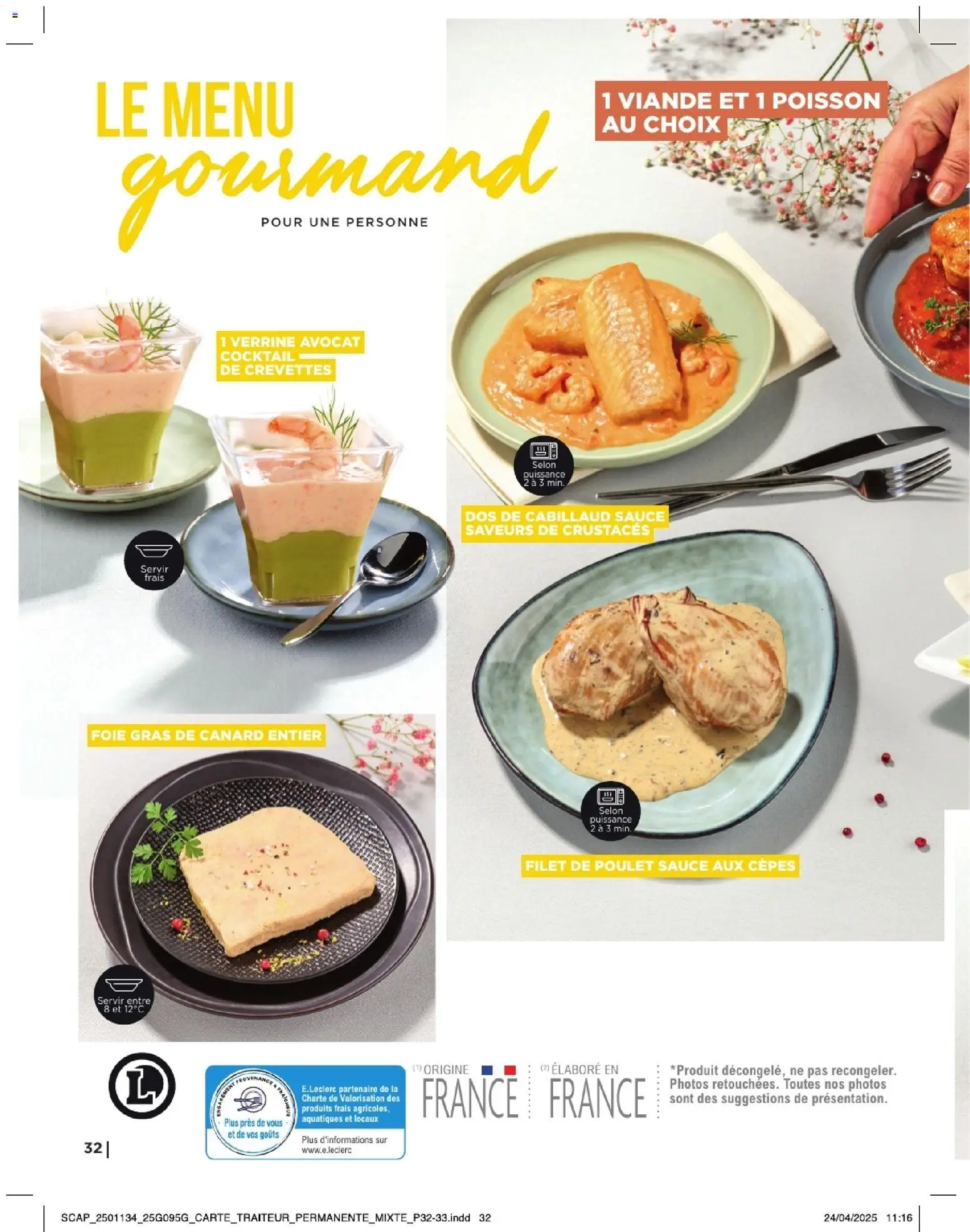 {H1} | Page: 32 | Produits: Foie Gras de Canard, Gras de canard entier, Crevettes, Foie gras de canard entier