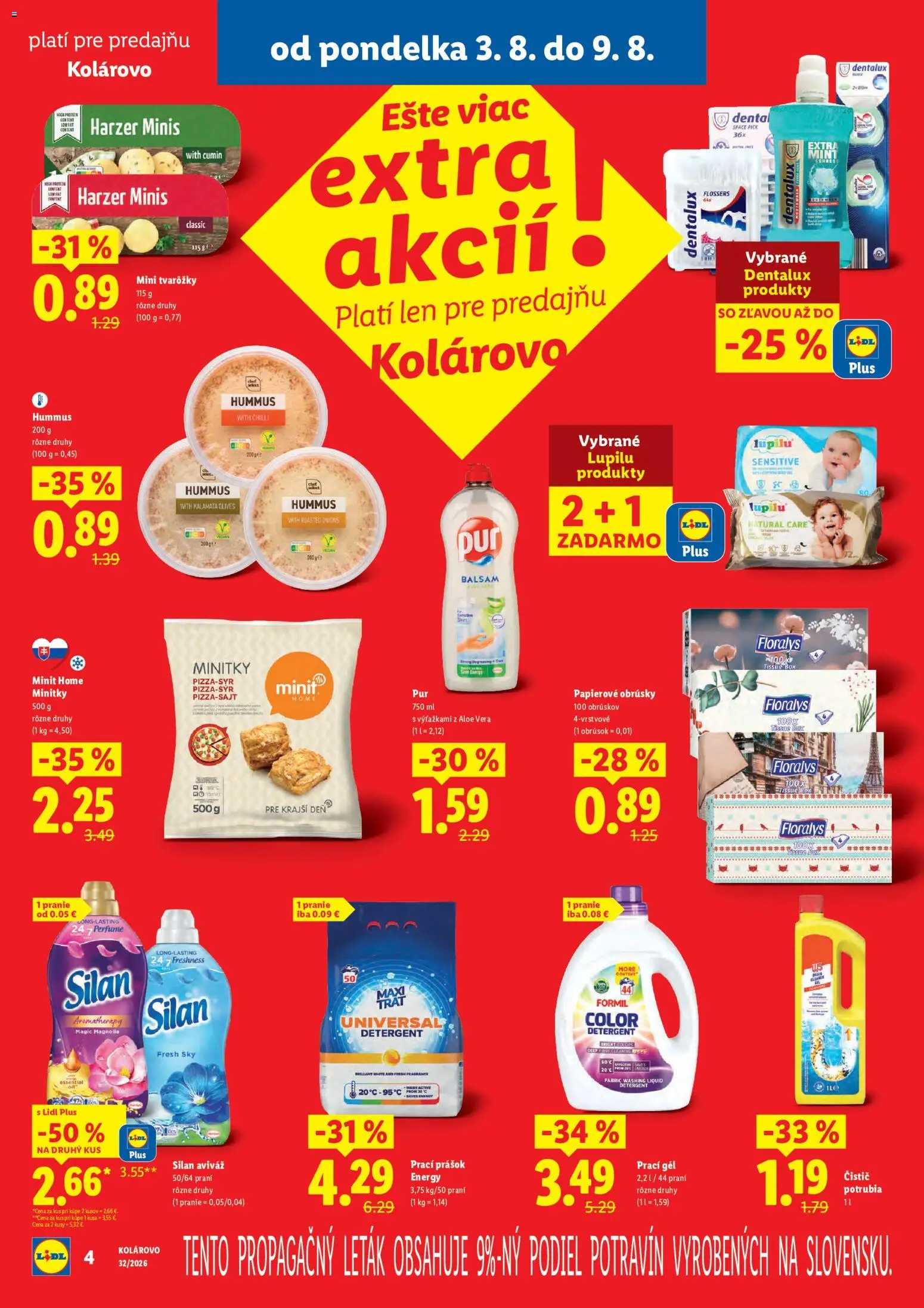 Nové Lidl akcie – leták je platný od 03.08.2026 | Strana: 4 | Produkty: Pizza, Chilli, Silan, Aviváž