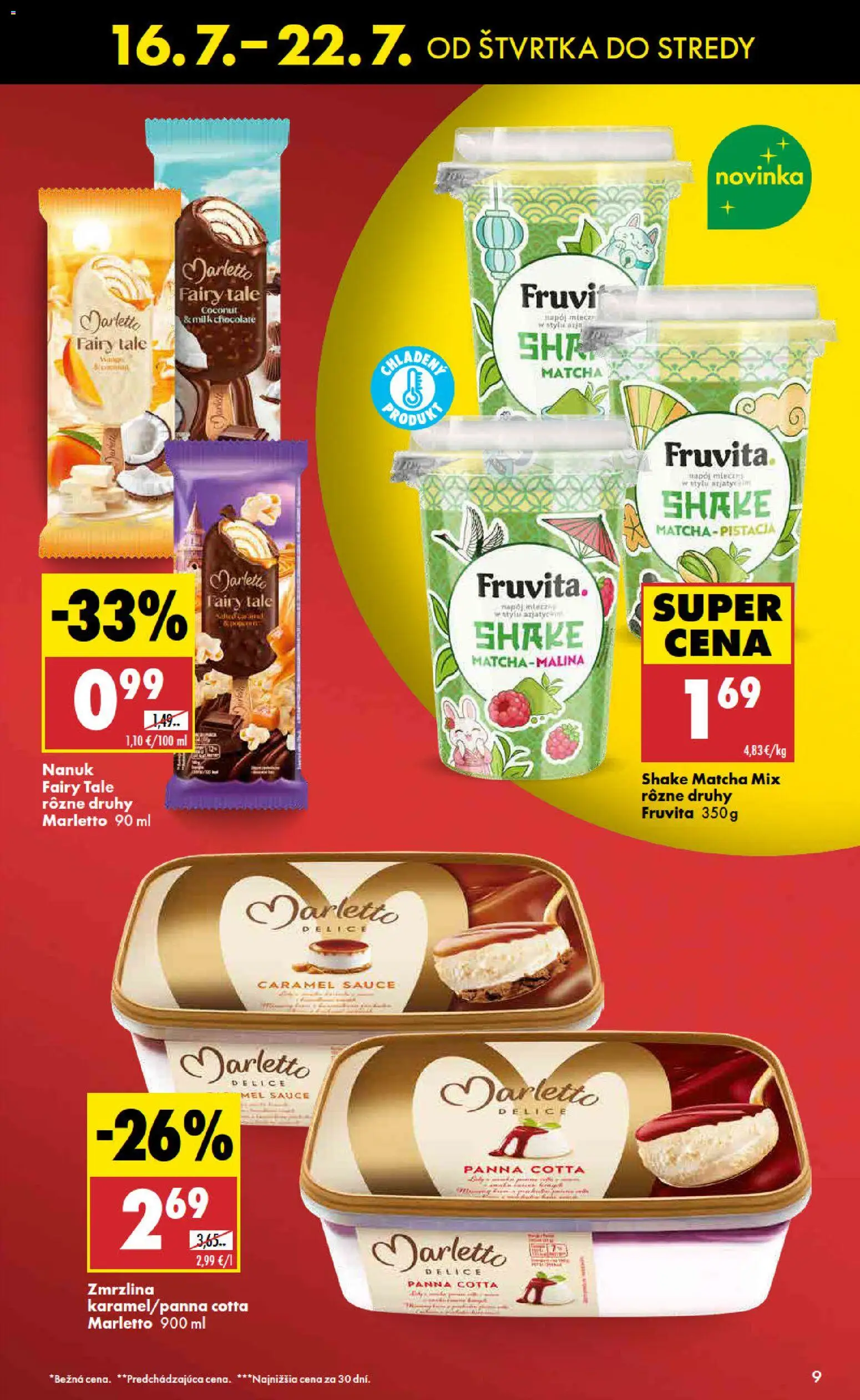 Nové Biedronka akcie – leták je platný od 16.07.2026 | Strana: 9 | Produkty: Nanuk, Zmrzlina, Matcha