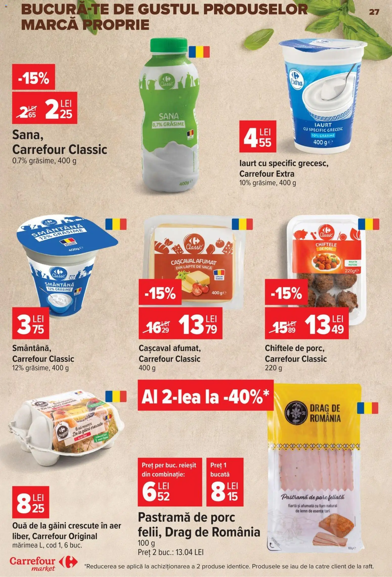Noul catalog Carrefour – valabil de la 23.09.2026 | Pagină: 27 | Produse: Proteine, Cașcaval, Lapte, Iaurt