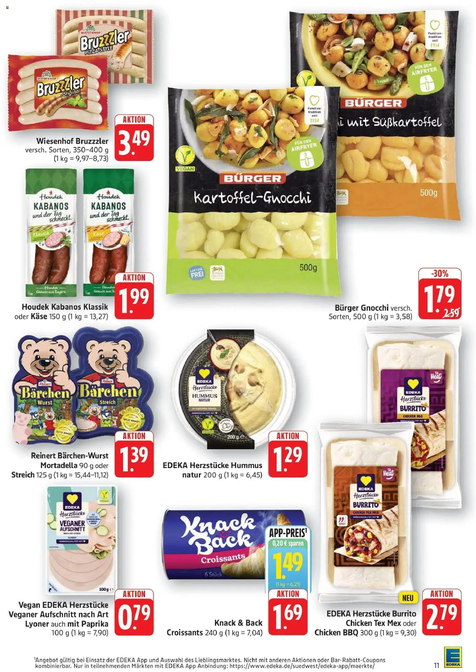 Edeka Prospekt Göppingen (ab 17.08.2026) » Angebote Online | Seite: 11 | Produkte: Käse, Burger, Wurst, Hummus