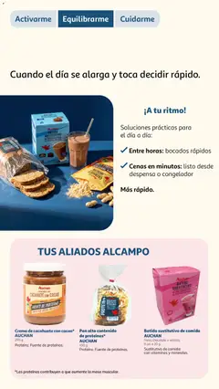 Vista previa Alcampo - ALC Nutrición activa Rendimiento diario válido desde el 15.06.2026 | Página: 9 | Productos: Pan, Crema, Congelador, Peso