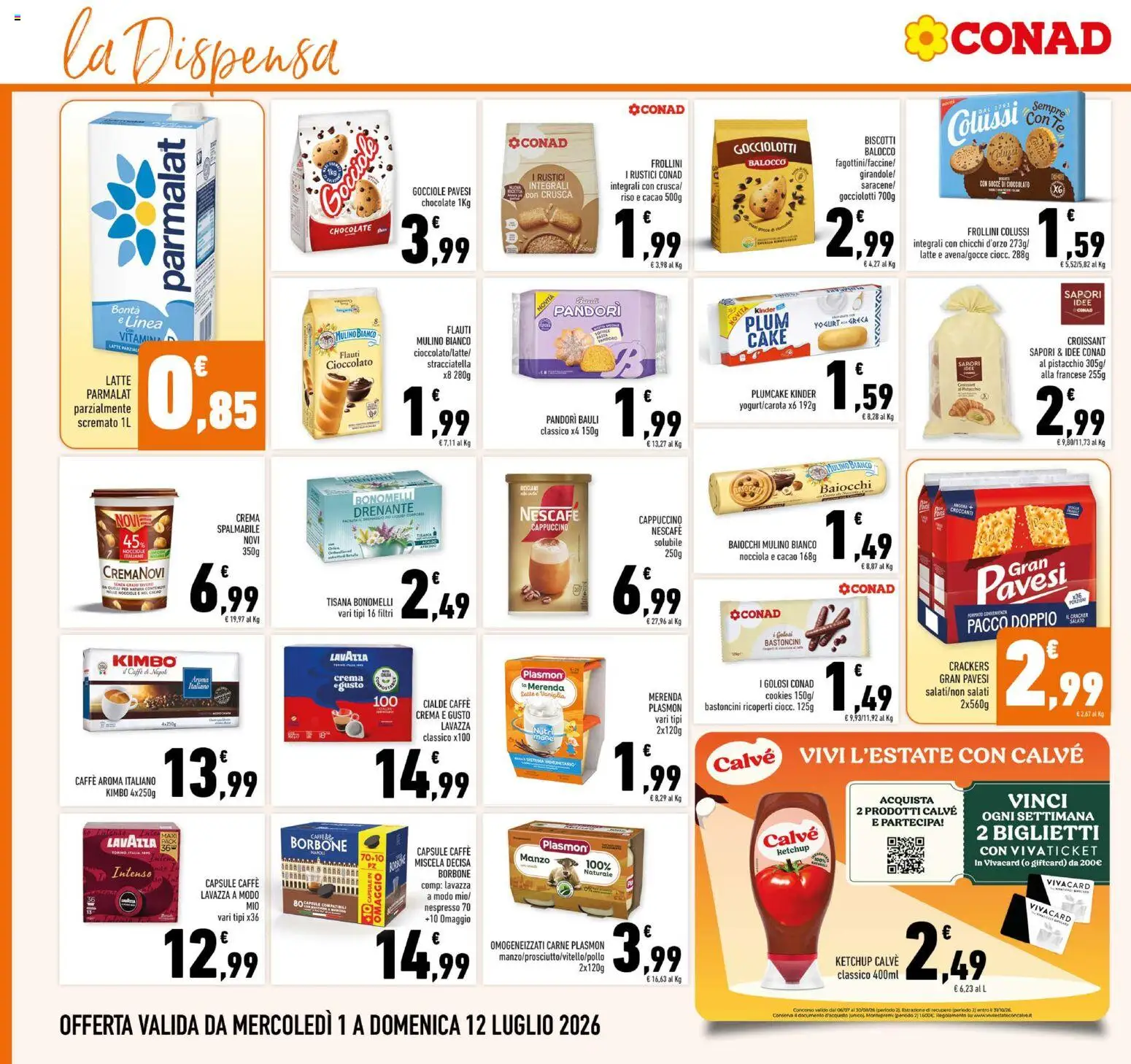 Volantino Conad del 01/07/2026 | Pagina: 14 | Prodotti: Crema, Caffè, Pandoro, Cacao