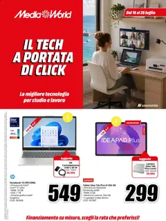 Anteprima del volantino Media World volantino Il Tech A Portata Di Click valido a partire dal 16/07/2026