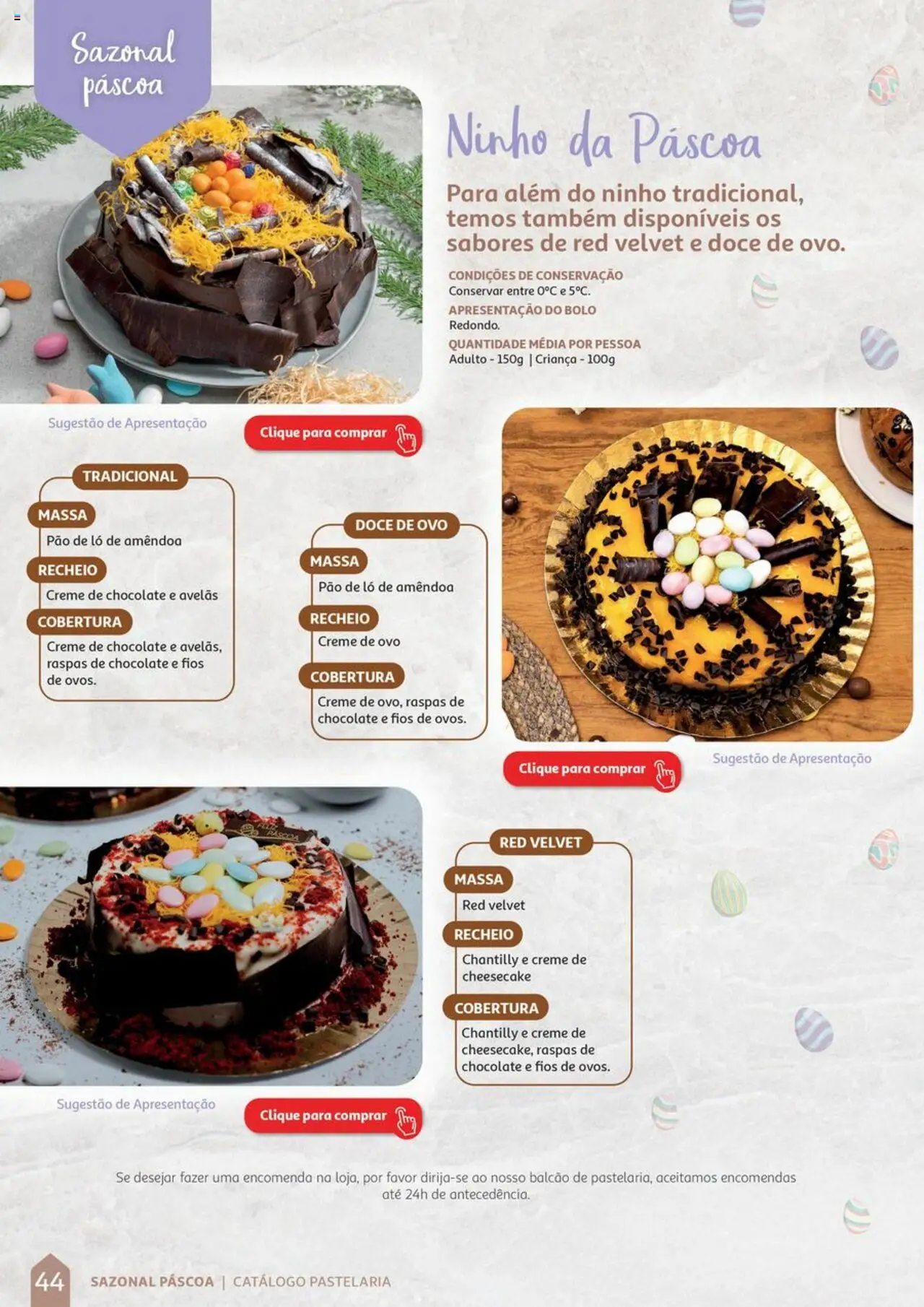 Auchan Catálogo de Pastelaria │ válido de 08/04/2024 | Página: 44 | Produtos: Avelãs, Bolo, Massa, Creme