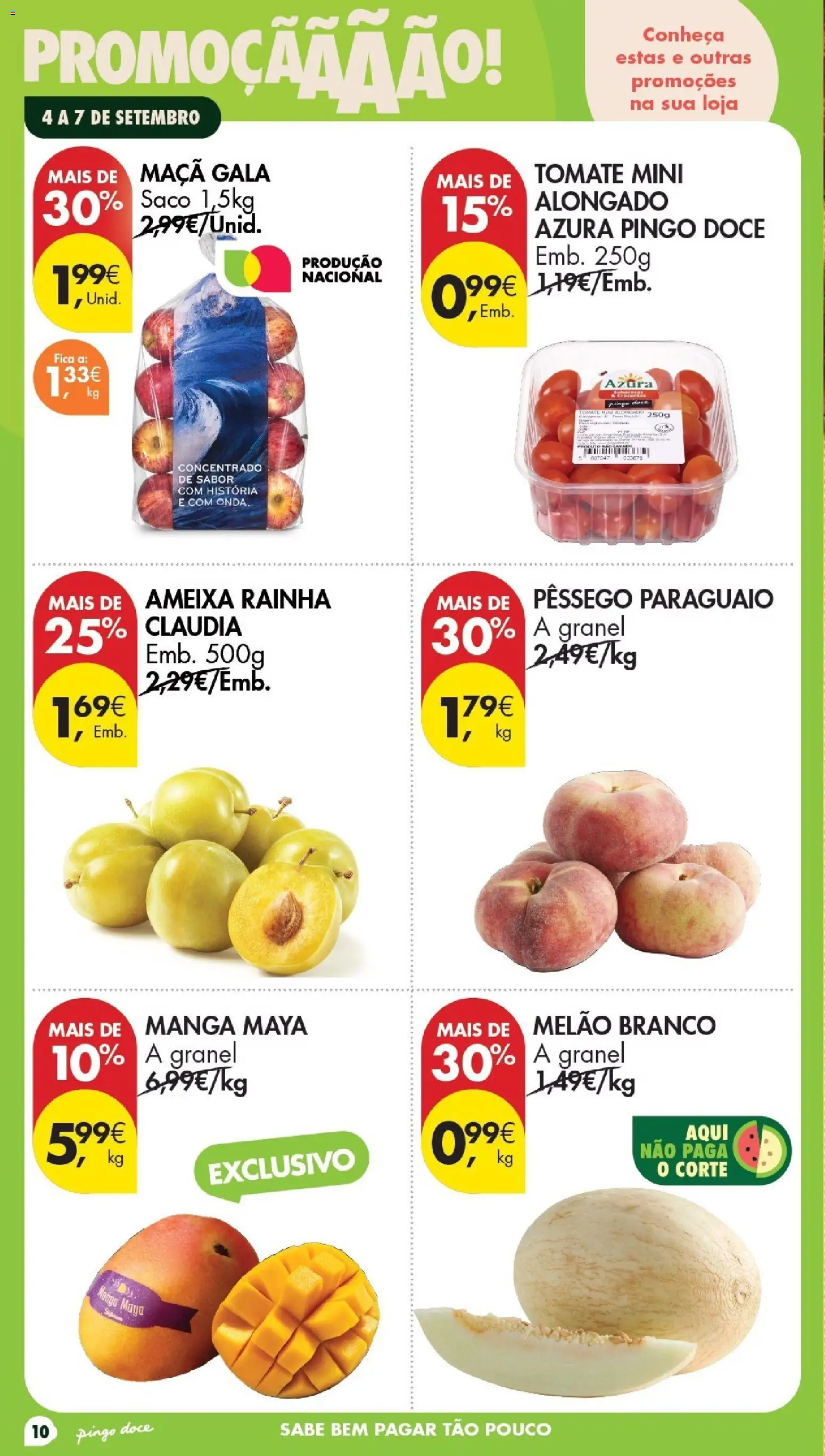 Pingo Doce Poupe este Fim de Semana │ válido de 04/09/2026 | Página: 10 | Produtos: Manga, Saco, Maça, Melão