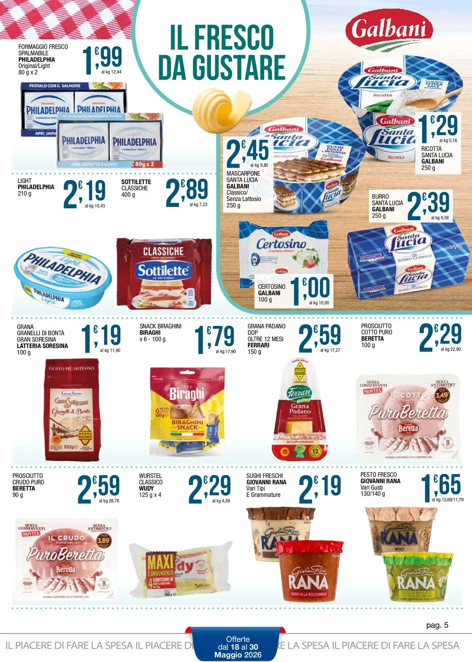 Volantino Sidis del 18.05.2026 | Pagina: 5 | Prodotti: Salmone, Formaggio, Noci, Pesto