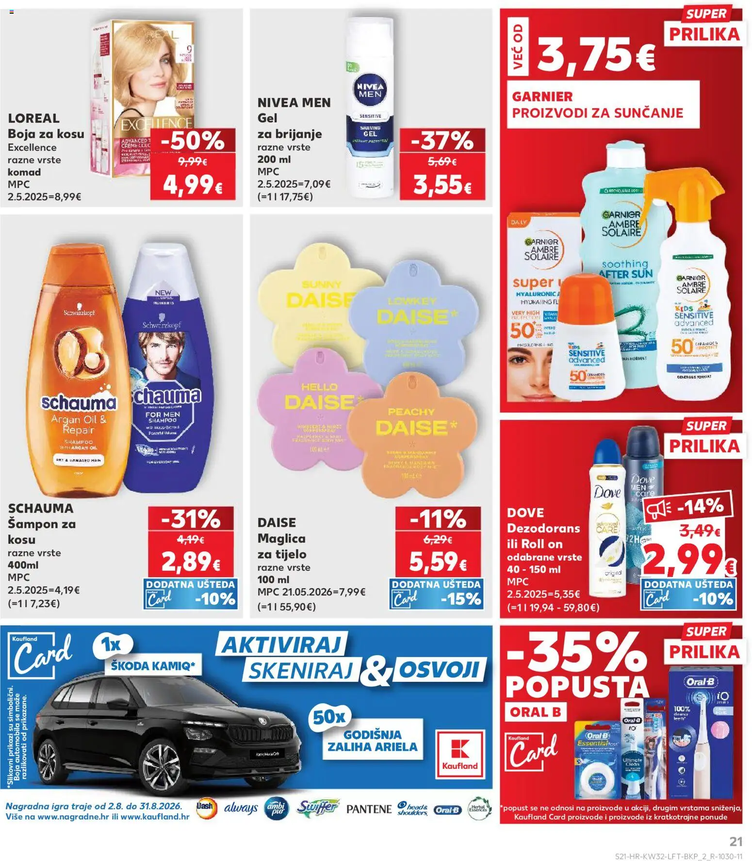 Kaufland katalog | vrijedi od 06.08.2026 | Stranica: 21 | Proizvodi: Roll on, Dezodorans, Garnier, Dash