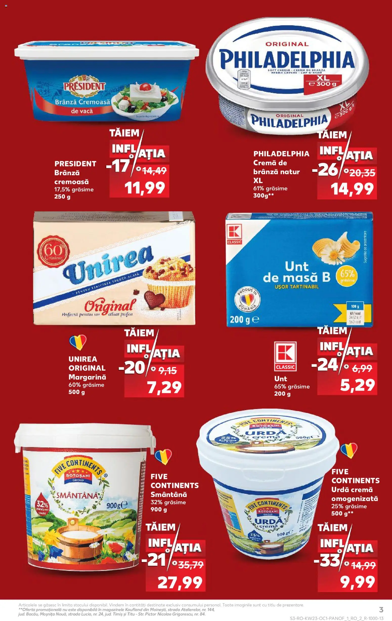 Noul catalog Kaufland – valabil de la 03.06.2026 | Pagină: 3 | Produse: Masă, Unt, Cremă, Cremă de brânză
